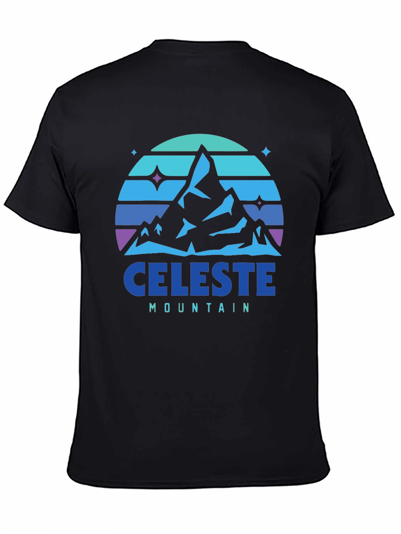 Celeste Mountain Graphic Tee - Black Cotton Comfort