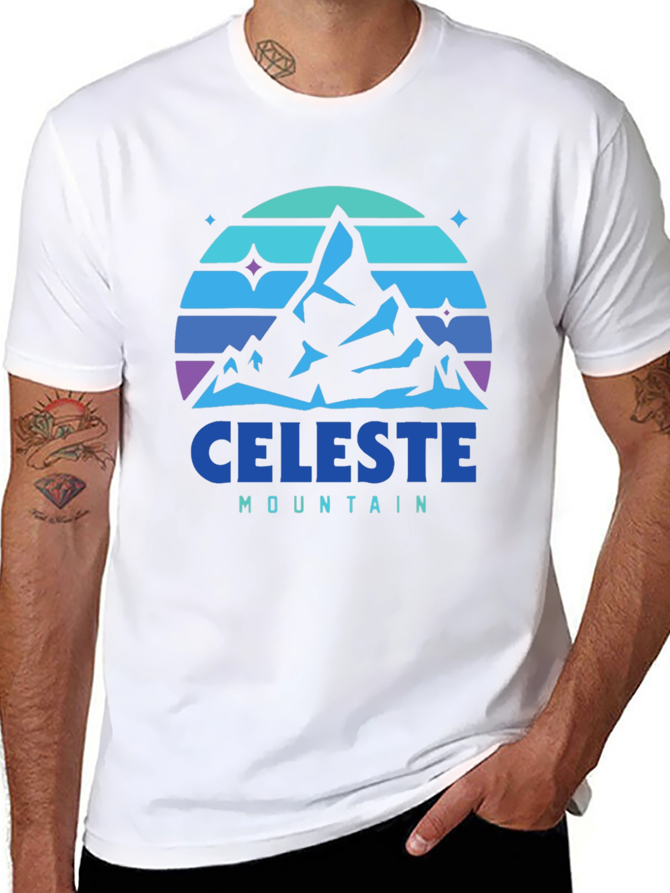 Celeste Mountain Graphic Tee - Black Cotton Comfort