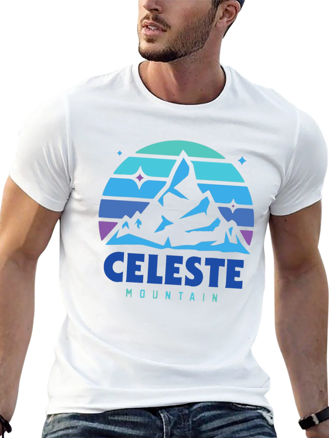 Celeste Mountain Graphic Tee - Black Cotton Comfort