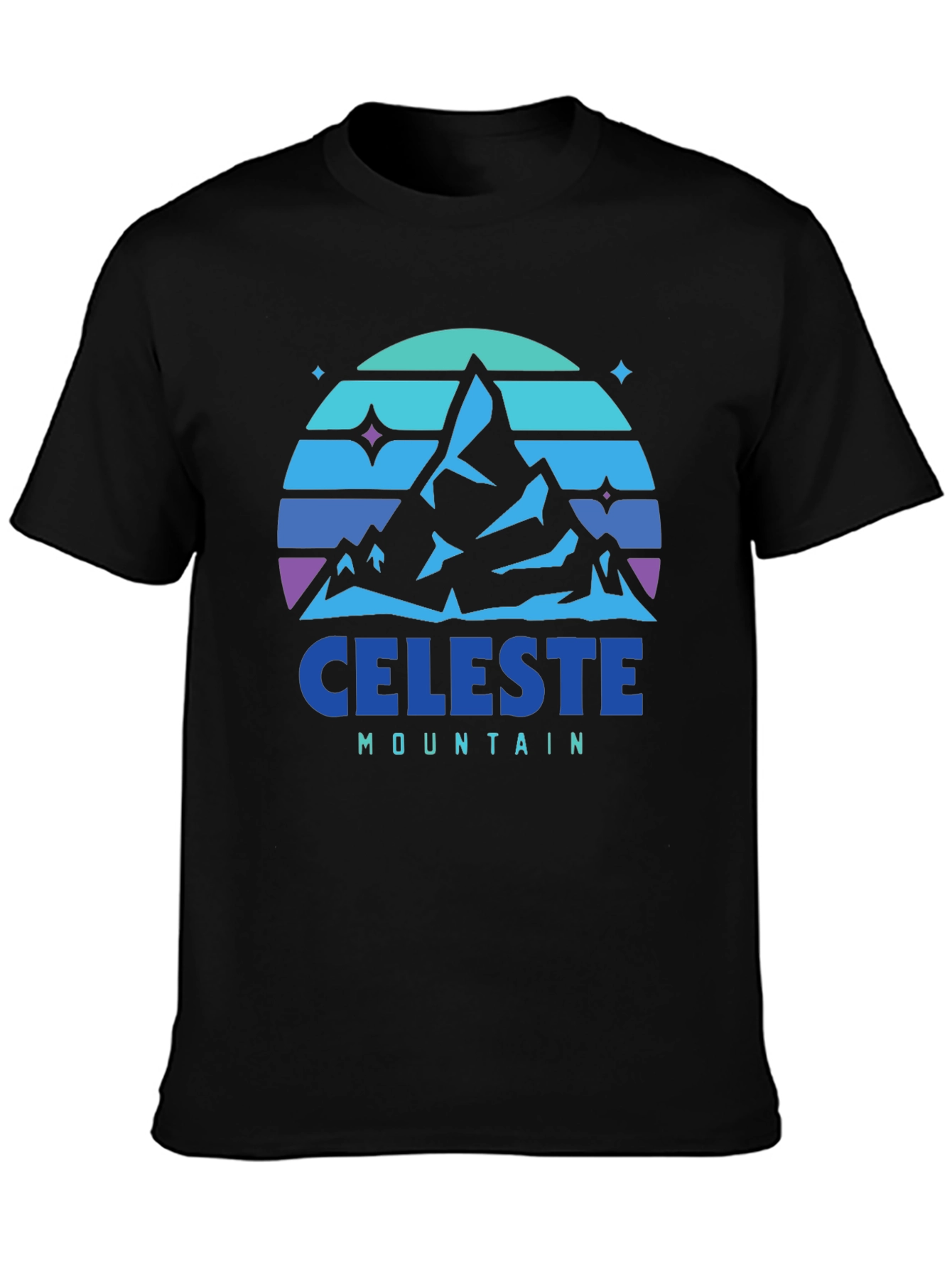 Celeste Mountain Graphic Tee - Black Cotton Comfort