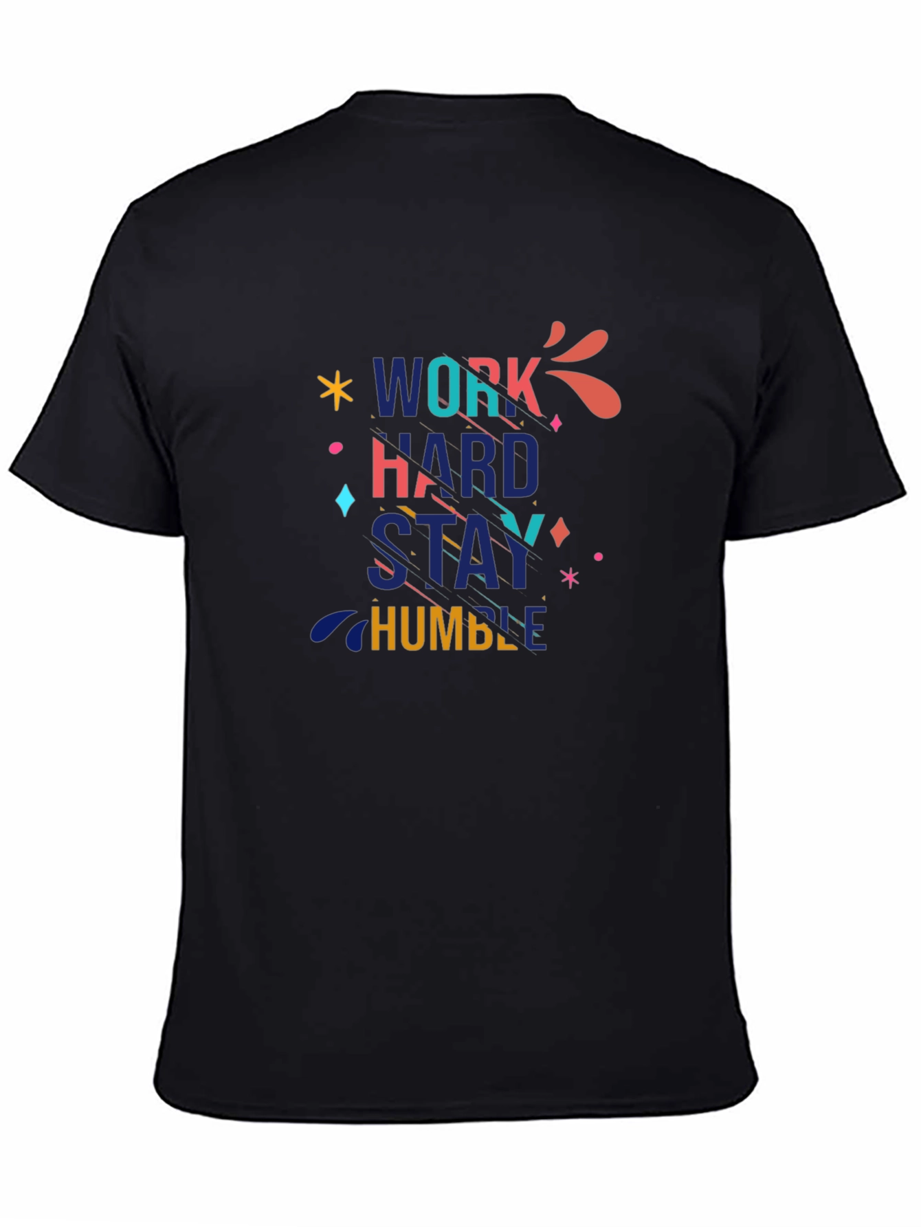 Work Hard Stay Humble Graphic Black T-Shirt