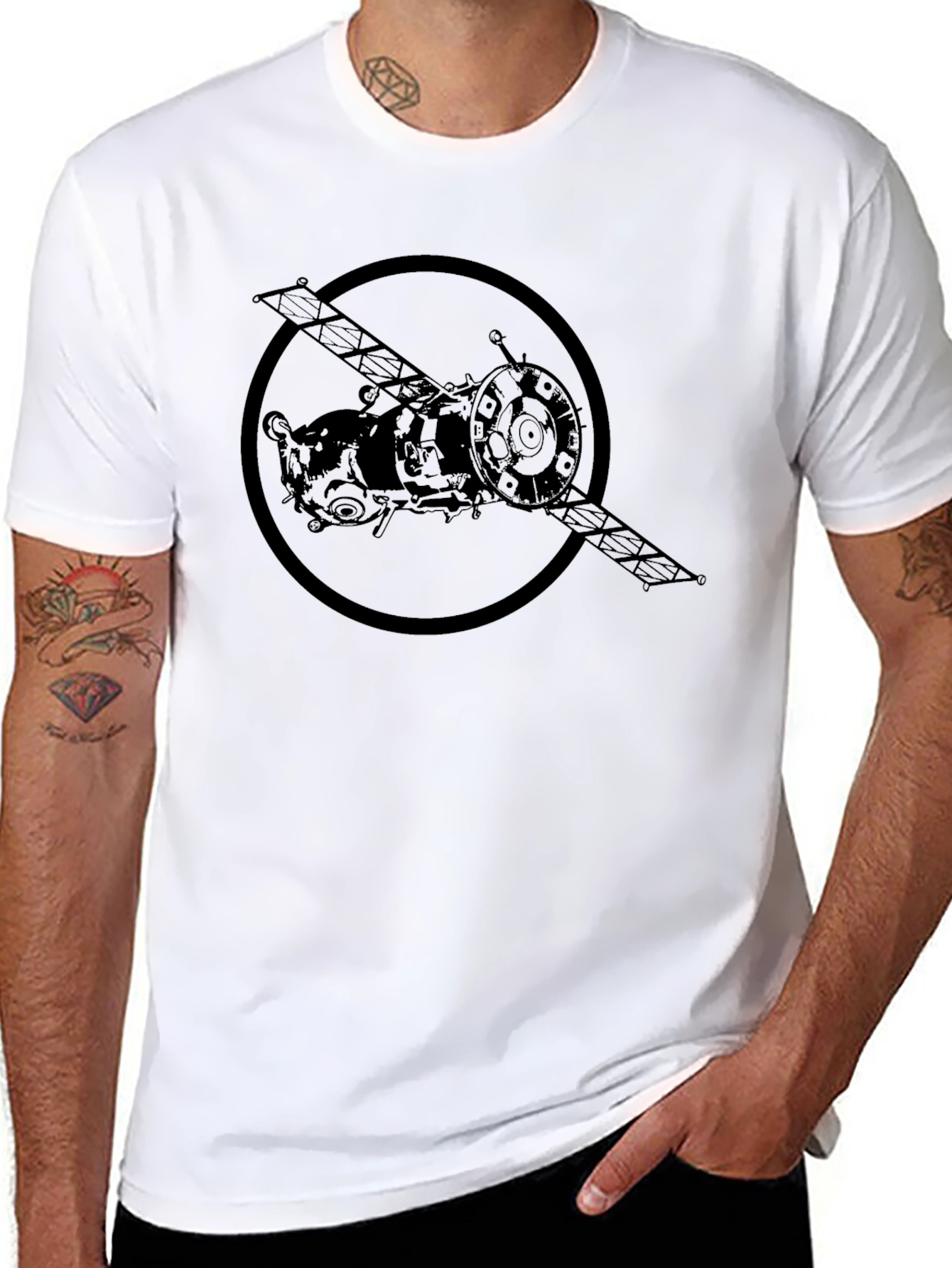 Spacecraft Graphic Black T-Shirt