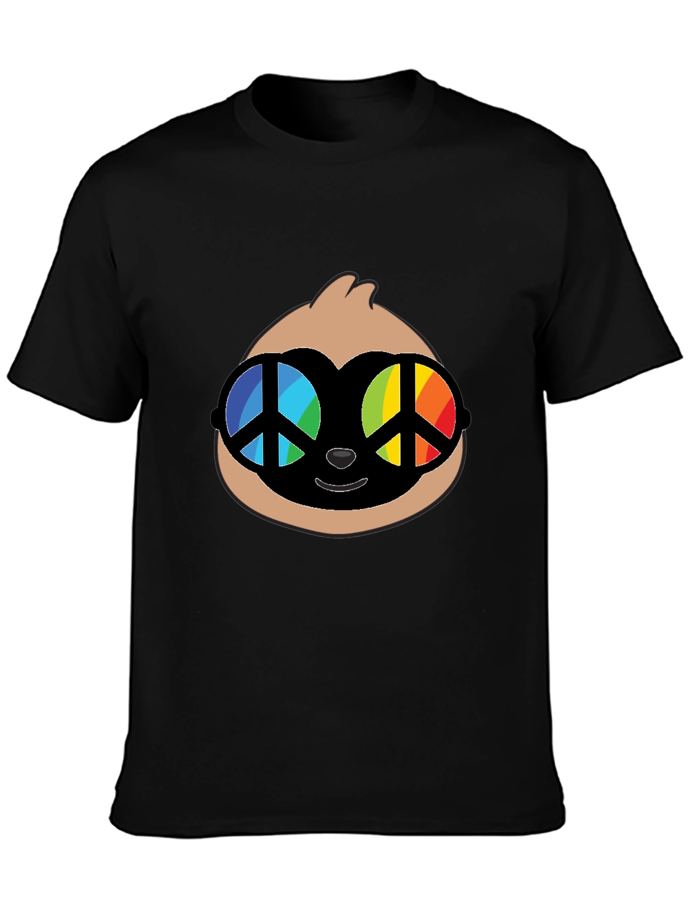 Sloth with Peace Sign Glasses Graphic Tee