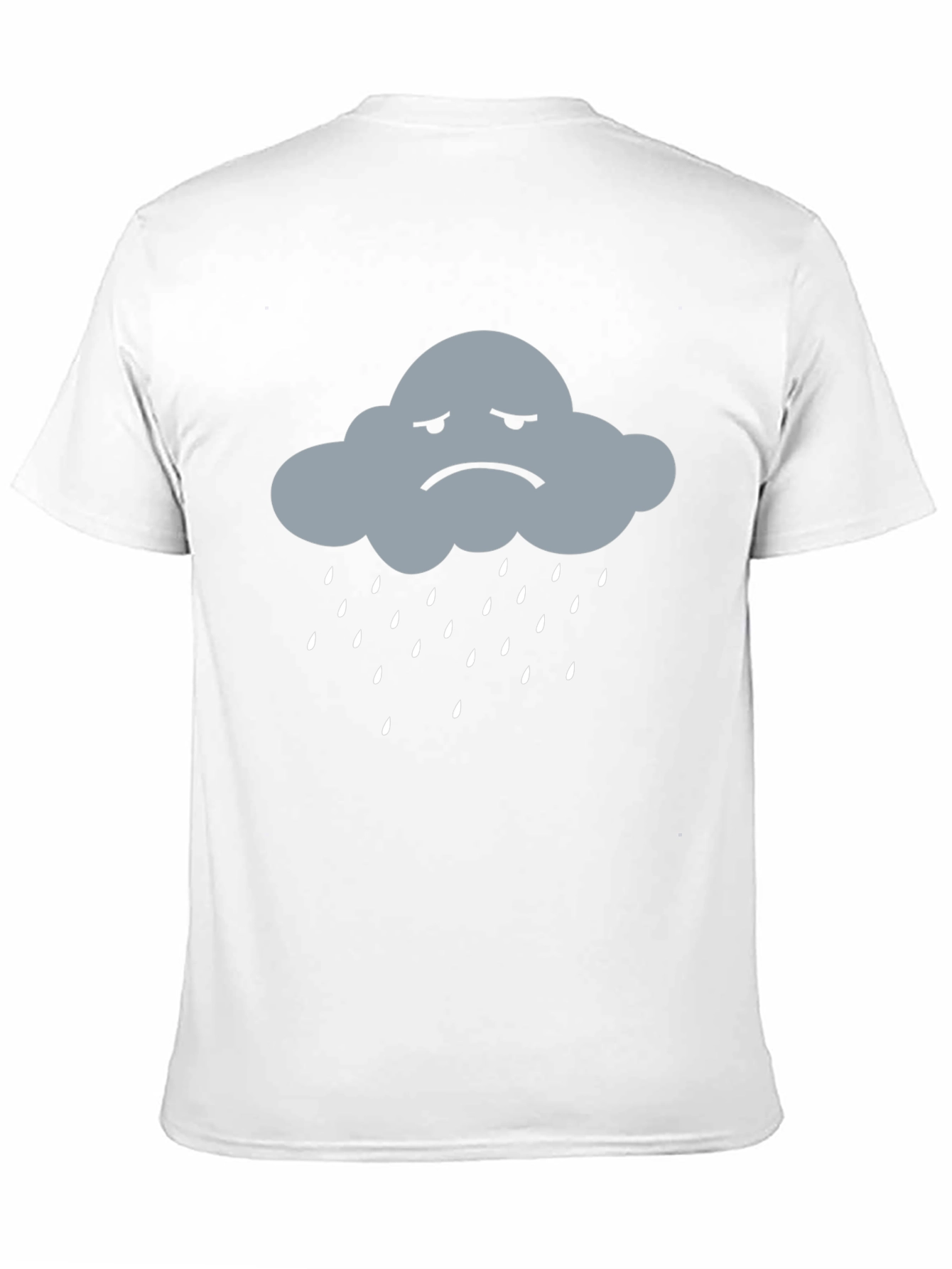 Sad Cloud Rain T-Shirt - Black Cotton Blend Tee