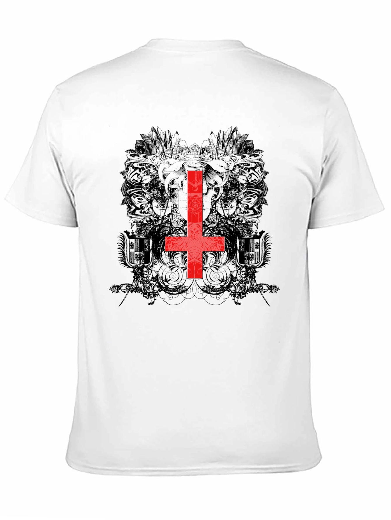 Inverted Cross Graphic Tee - Gothic Style