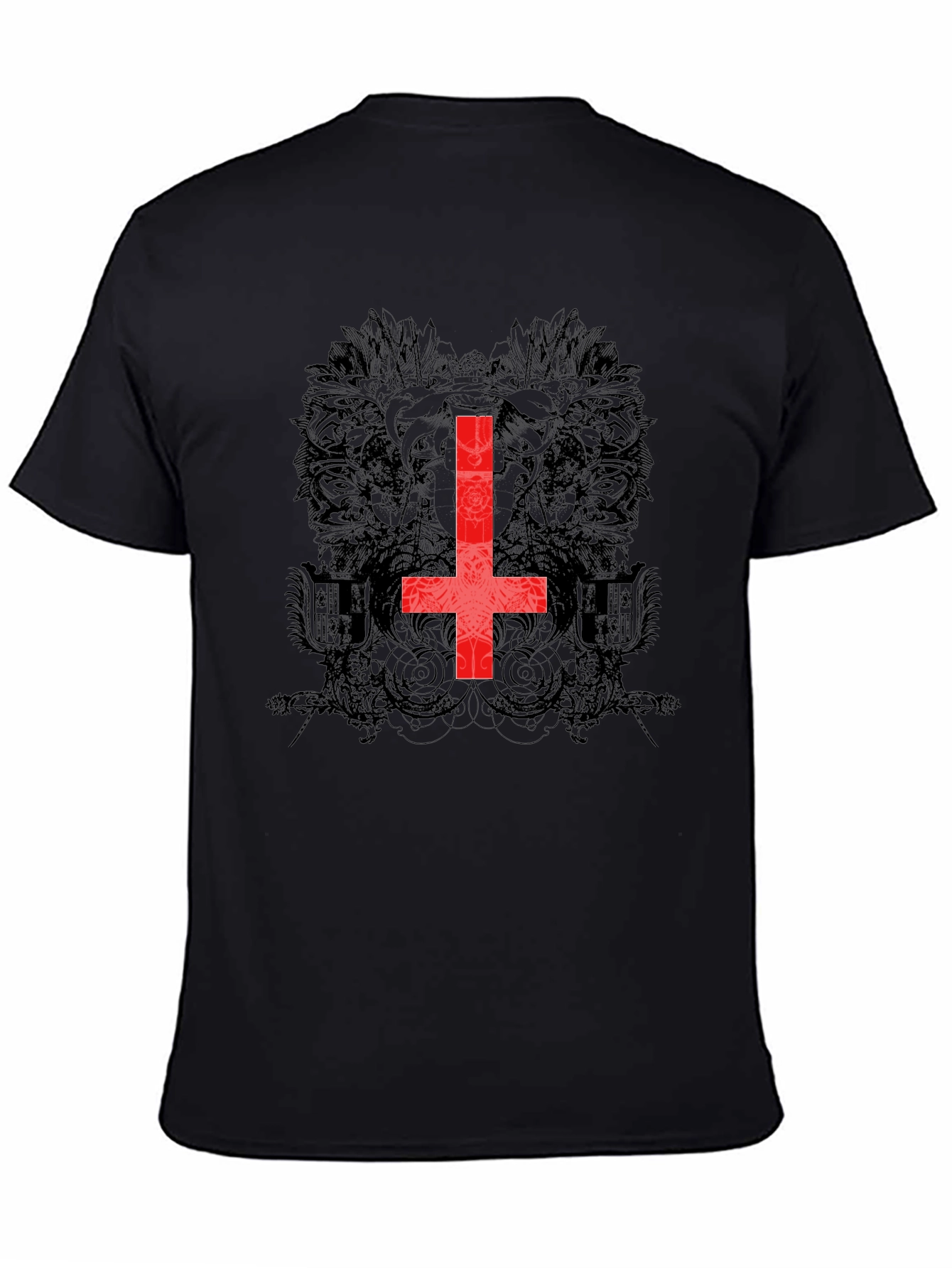 Inverted Cross Graphic Tee - Gothic Style
