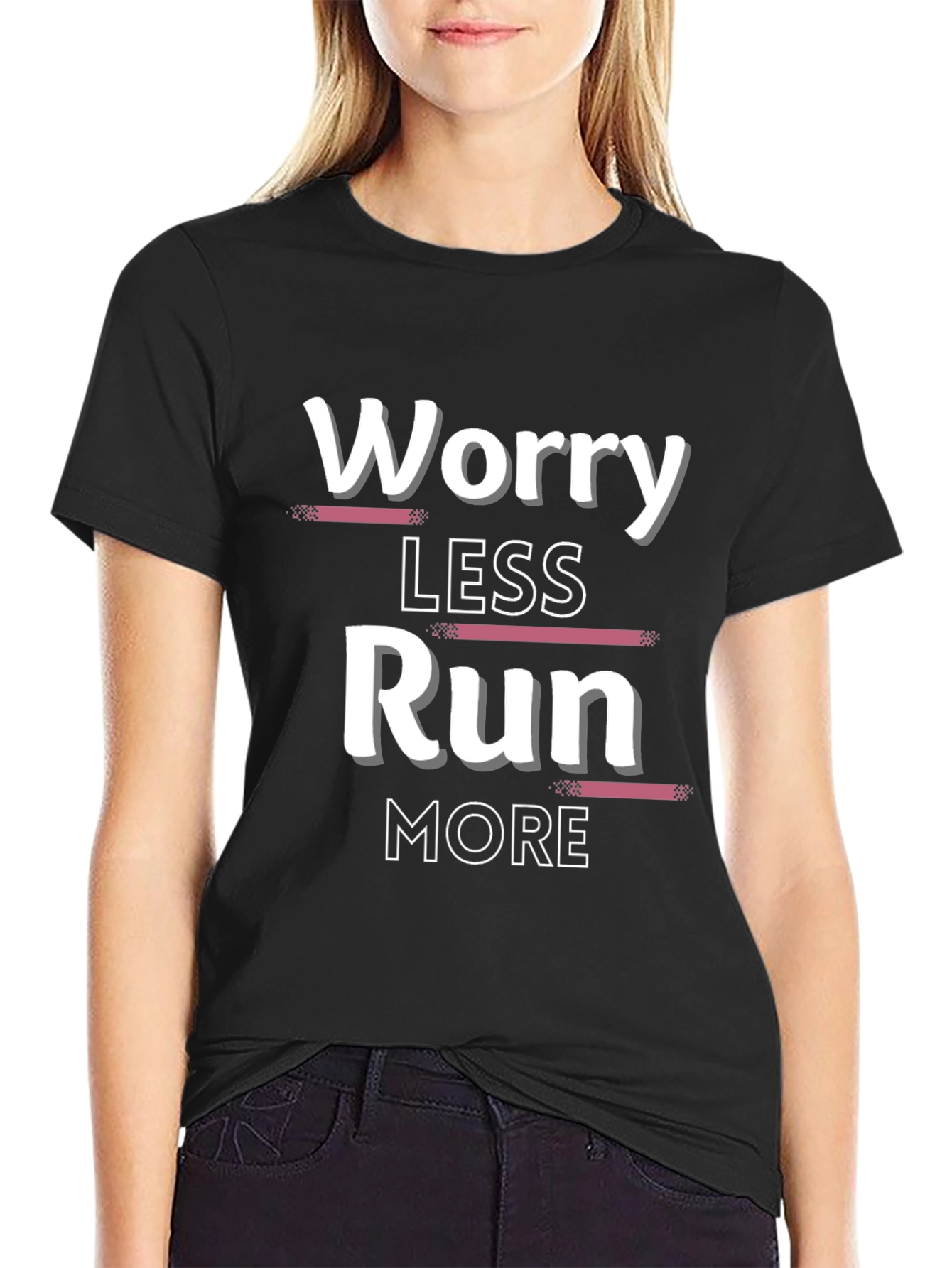 Worry Less Run More Graphic T-Shirt