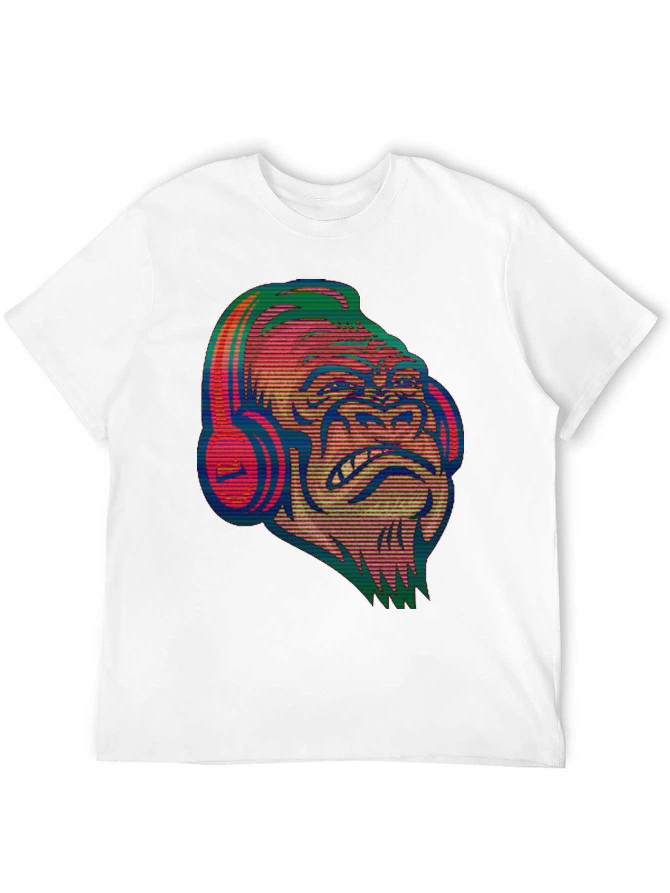 Gorilla with Headphones Graphic Tee - Unique Design