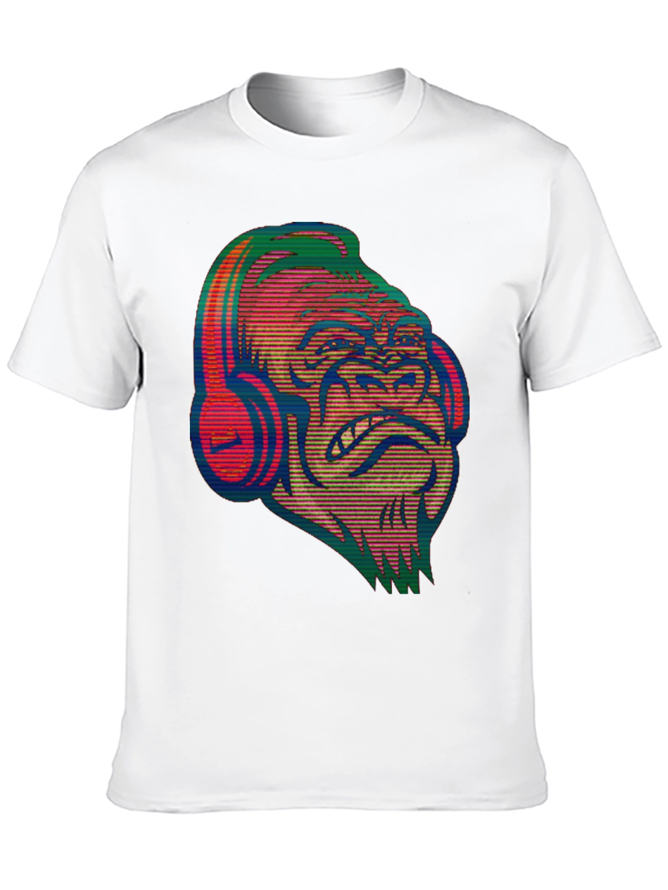 Gorilla with Headphones Graphic Tee - Unique Design