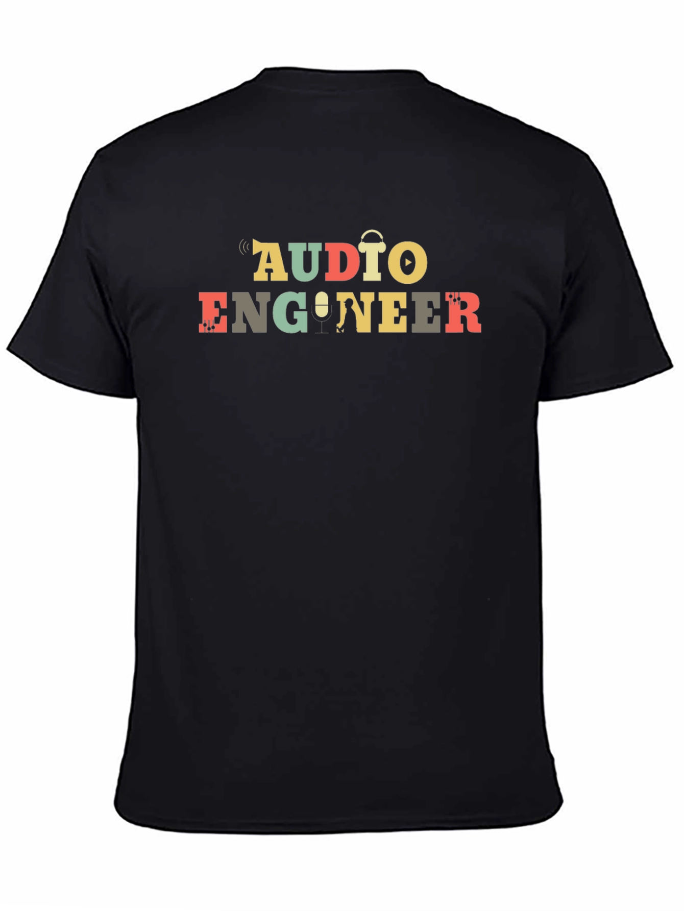 Audio Engineer Graphic T-Shirt - Black