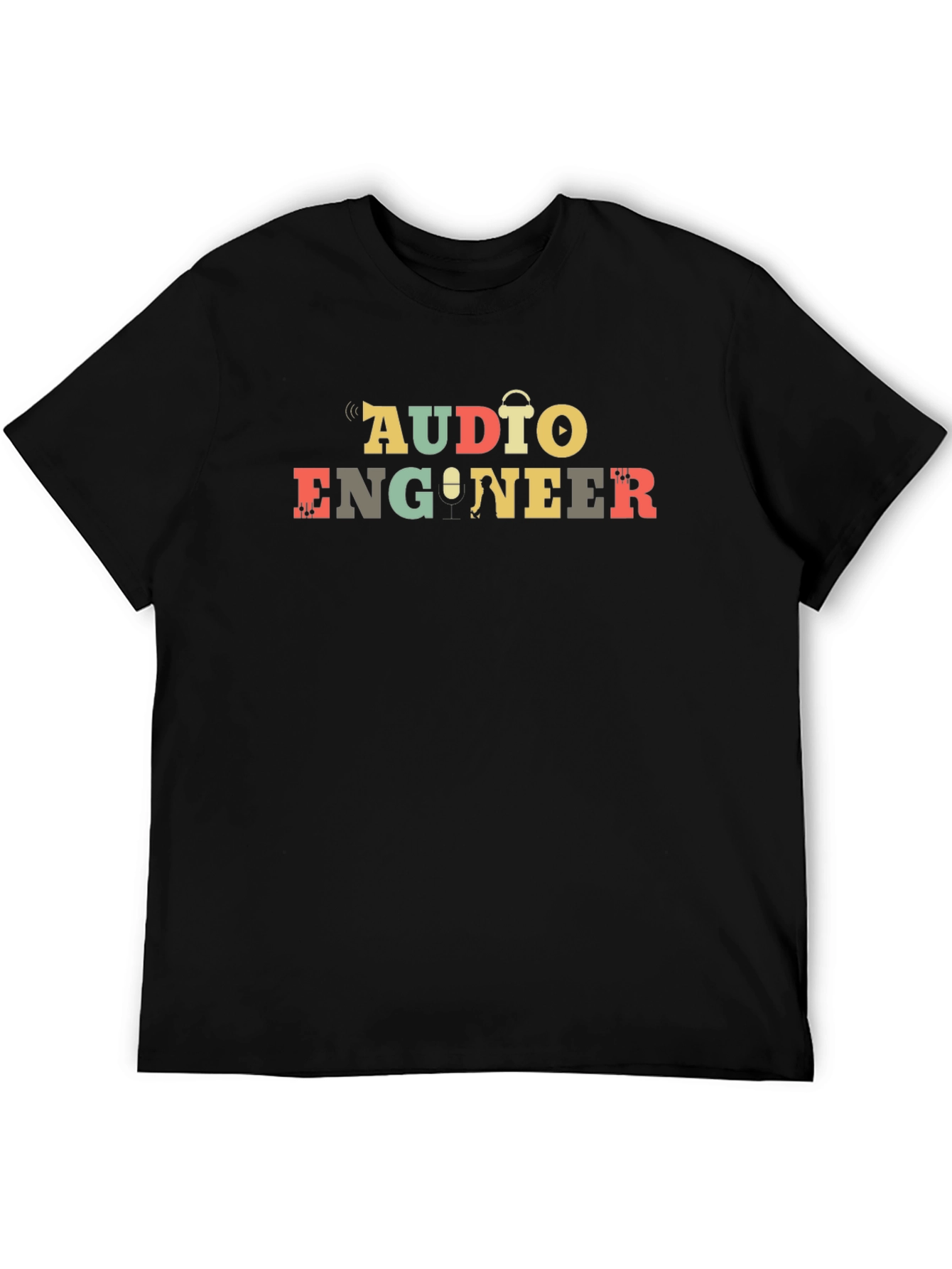 Audio Engineer Graphic T-Shirt - Black