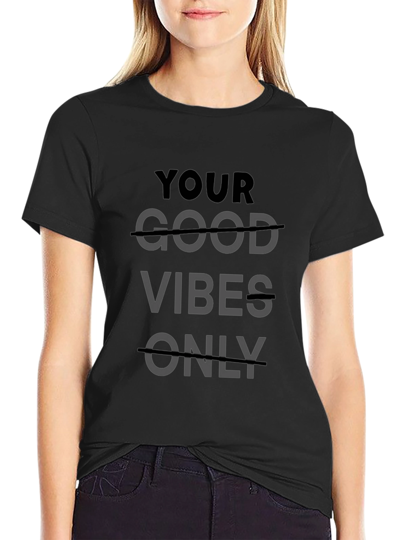 Good Vibes Only Graphic Tee - Black Casual Shirt