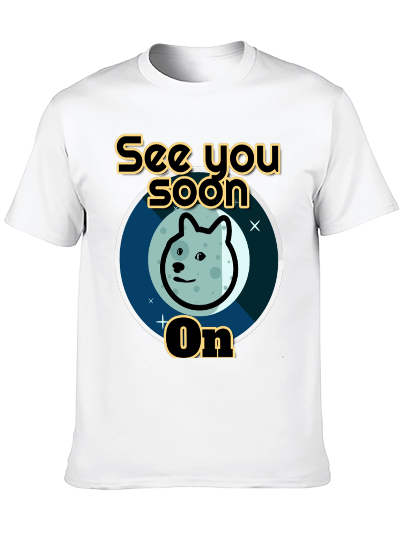 See You Soon On Doge Moon Black T-Shirt