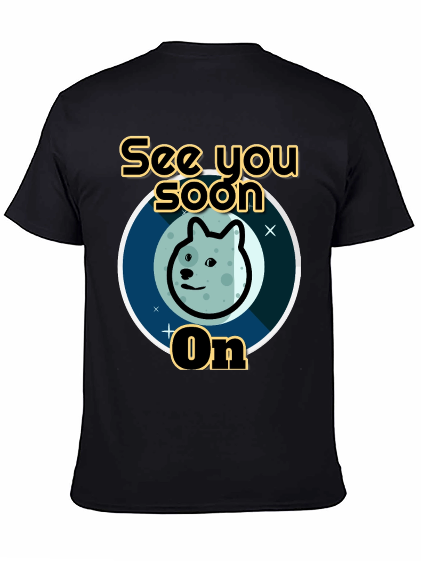 See You Soon On Doge Moon Black T-Shirt