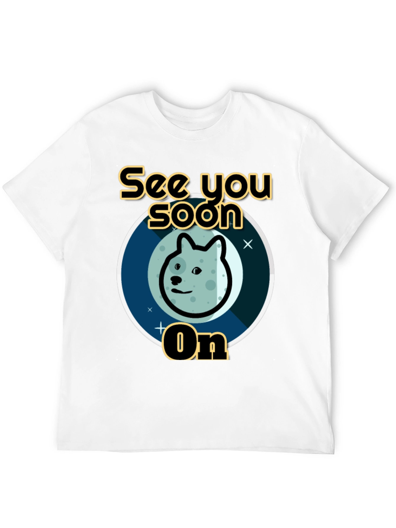 See You Soon On Doge Moon Black T-Shirt