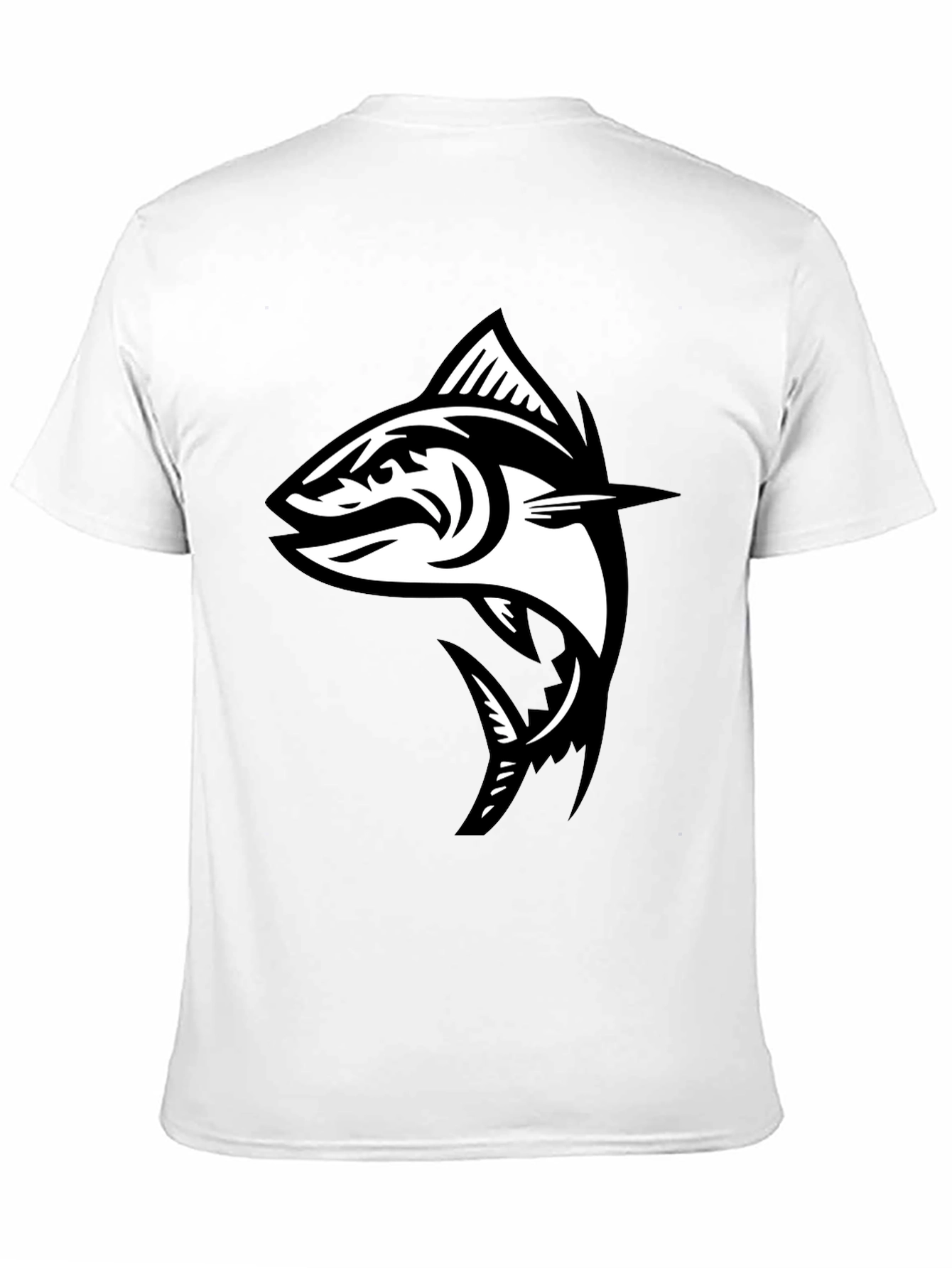 Black T-Shirt with Fish Graphic