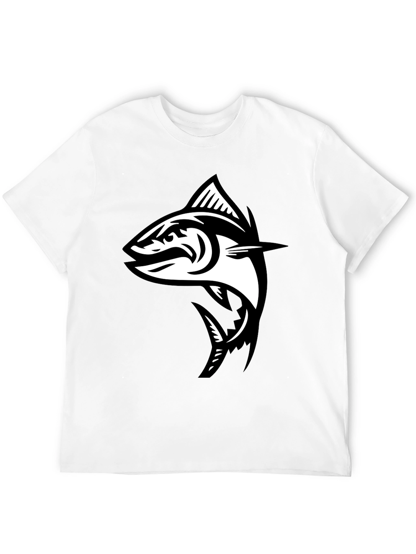 Black T-Shirt with Fish Graphic