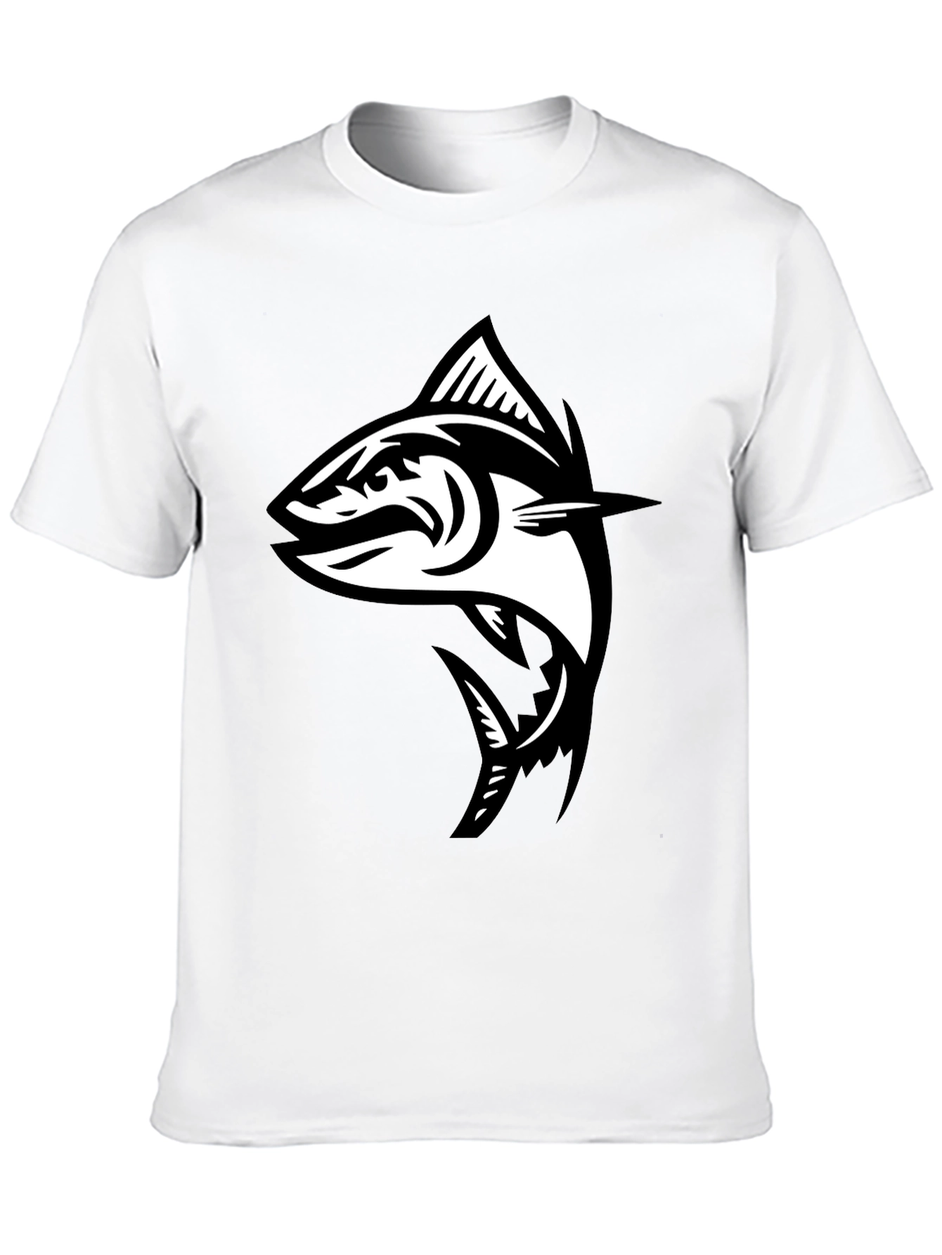 Black T-Shirt with Fish Graphic