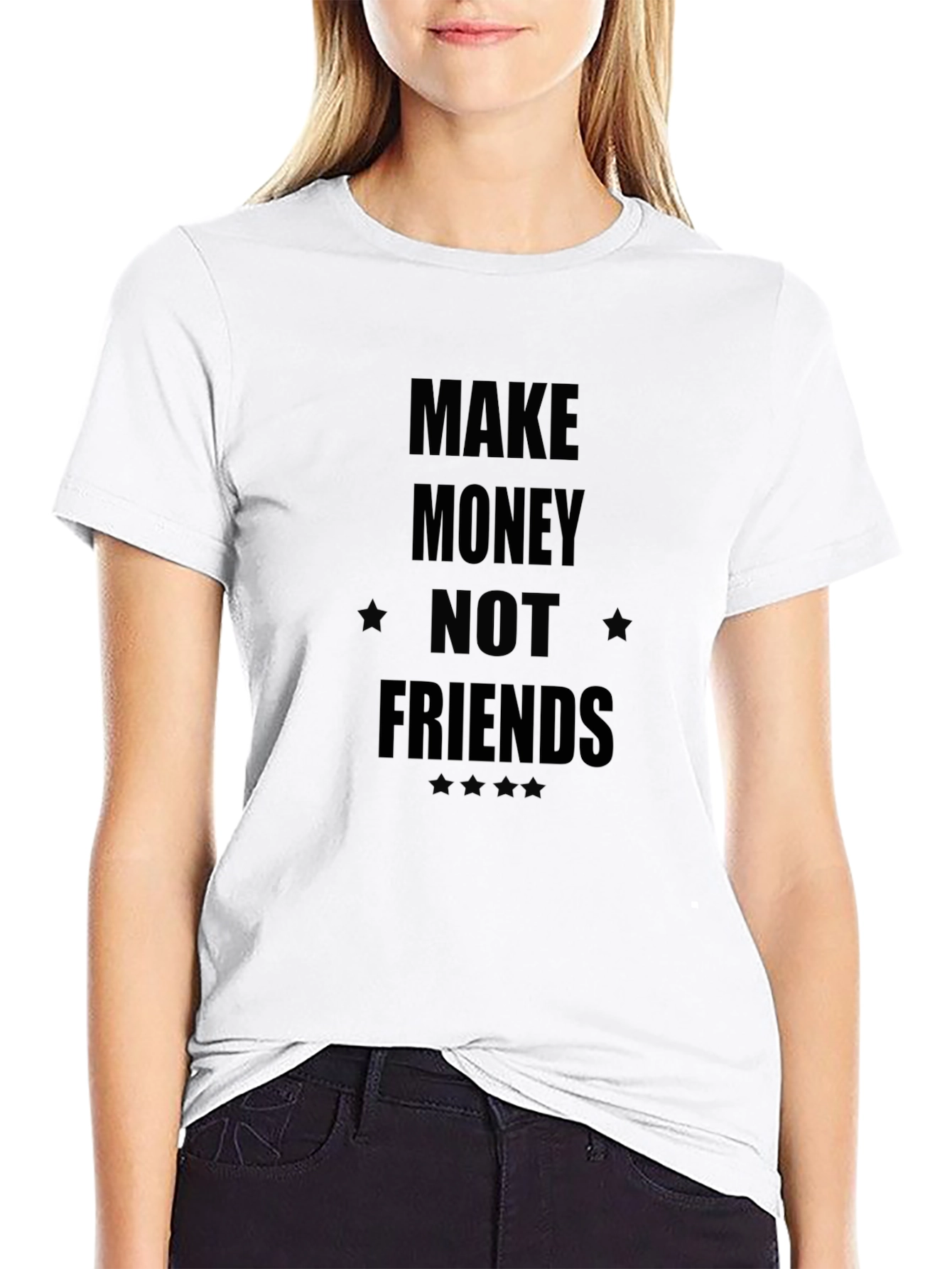 Make Money Not Friends Black Graphic Tee