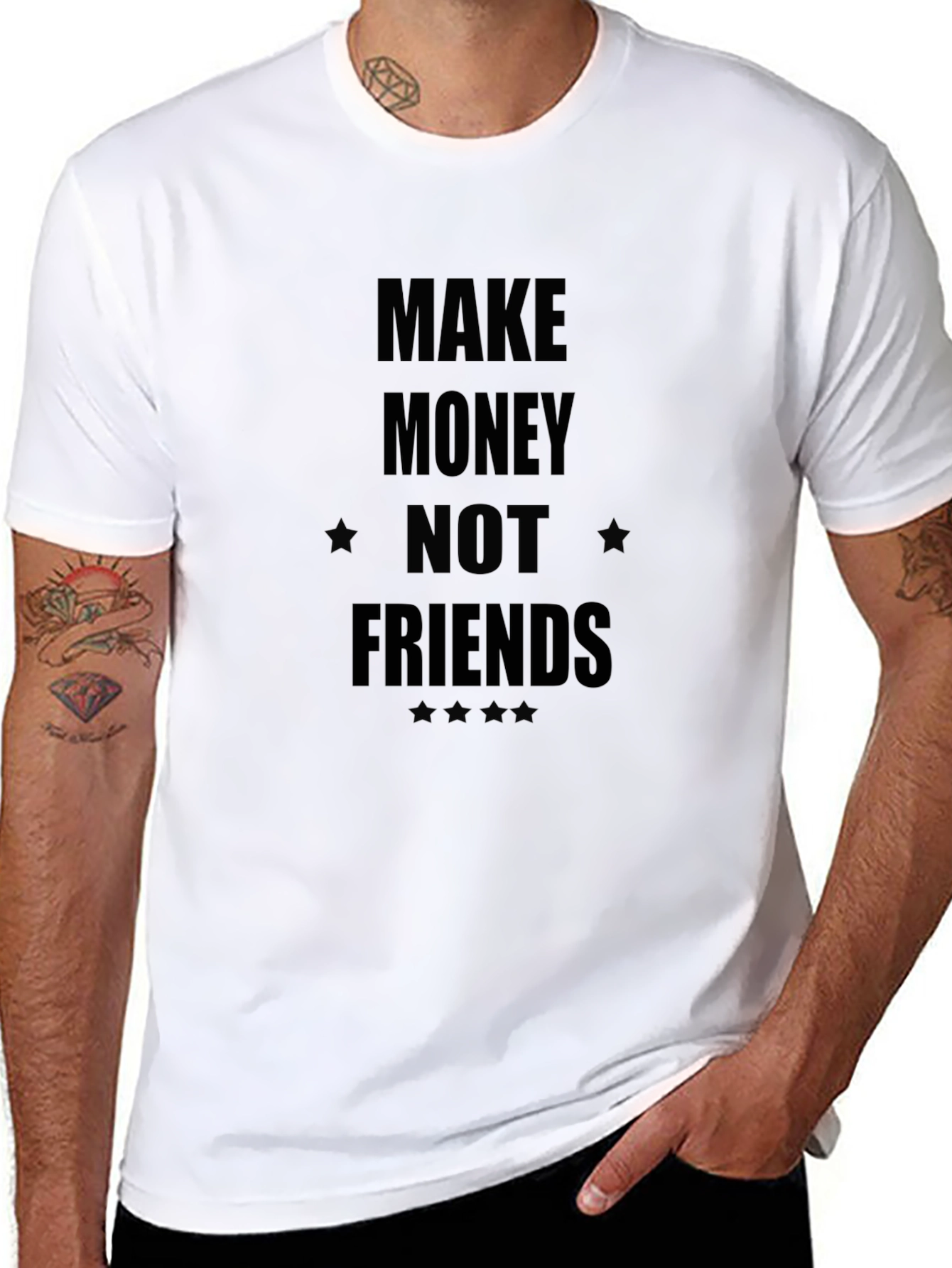 Make Money Not Friends Black Graphic Tee