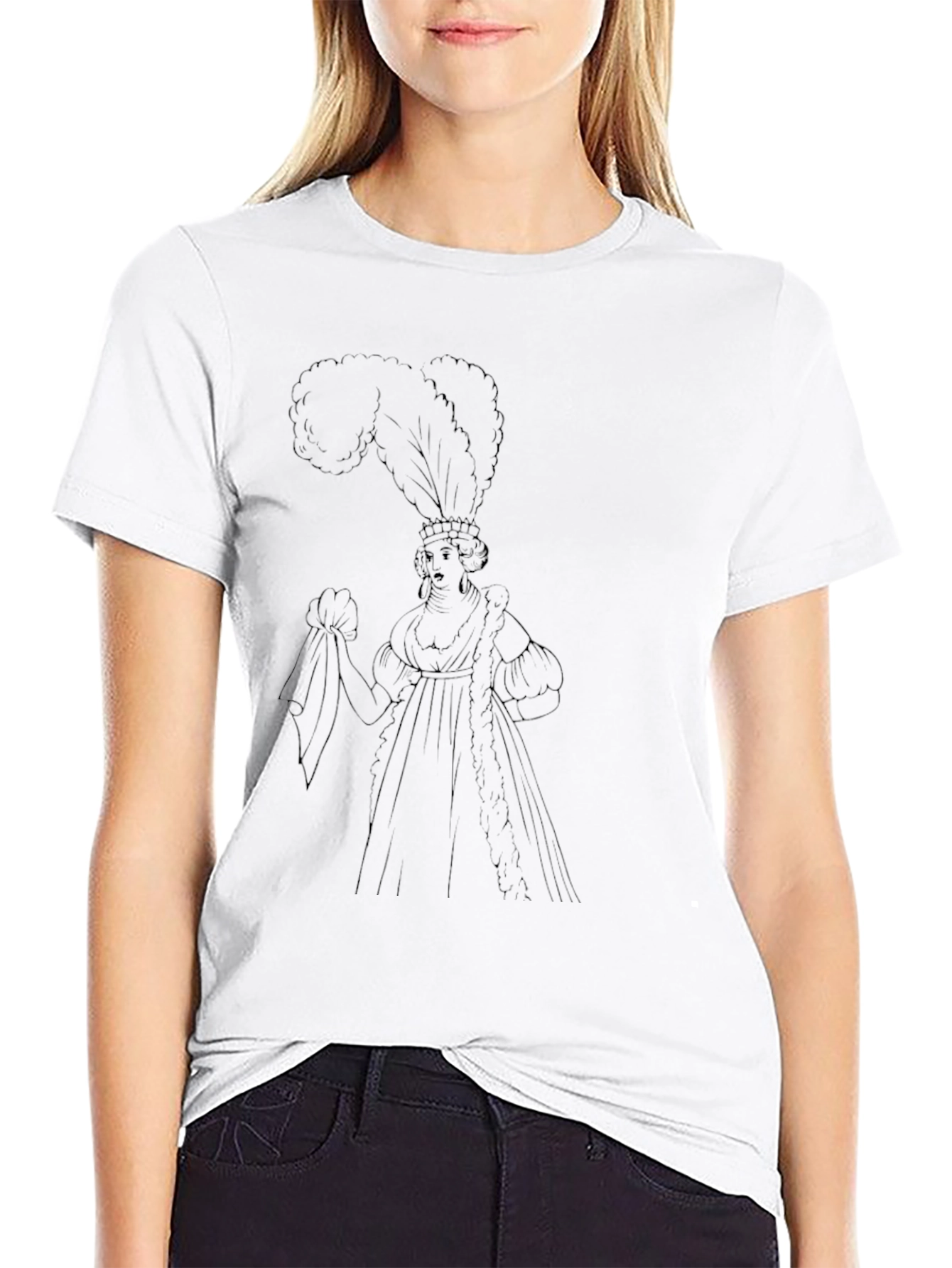 Feathered Lady Graphic Tee - Unisex Black T-Shirt