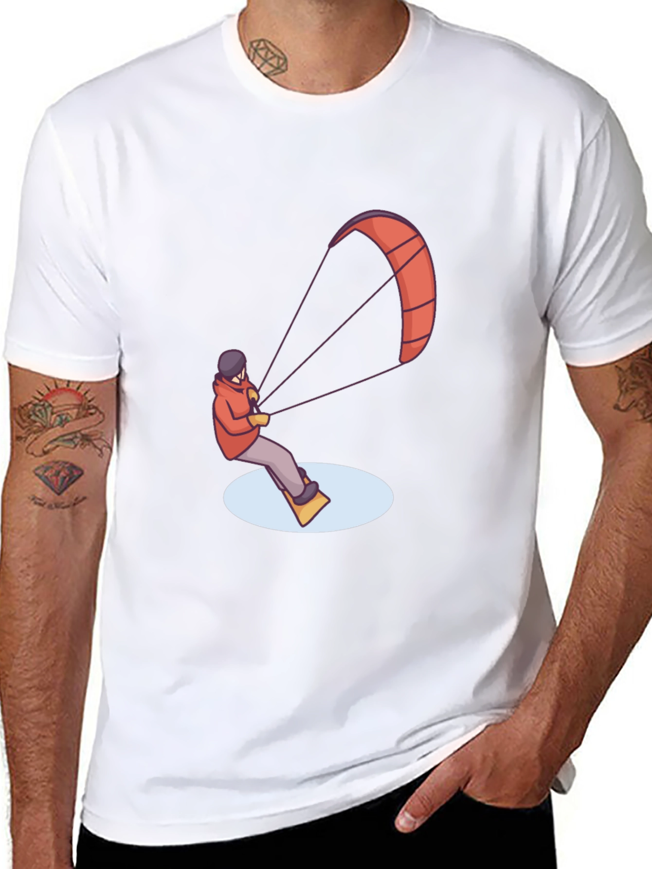 Kitesurfing Graphic Tee - Black