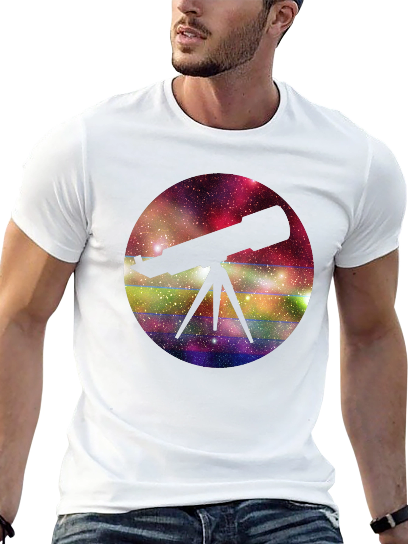 Telescope Galaxy T-Shirt - Stargazing Tee