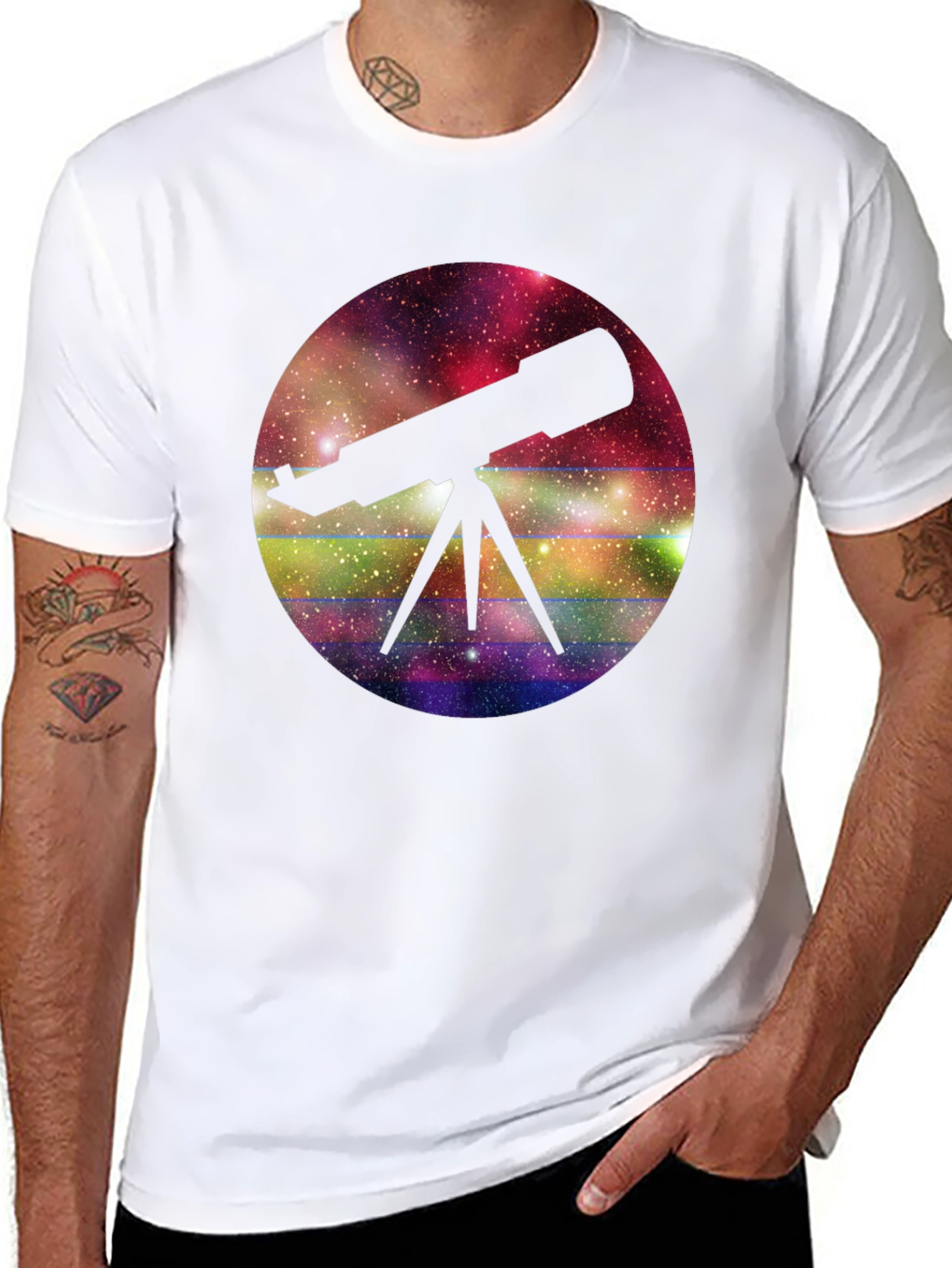 Telescope Galaxy T-Shirt - Stargazing Tee