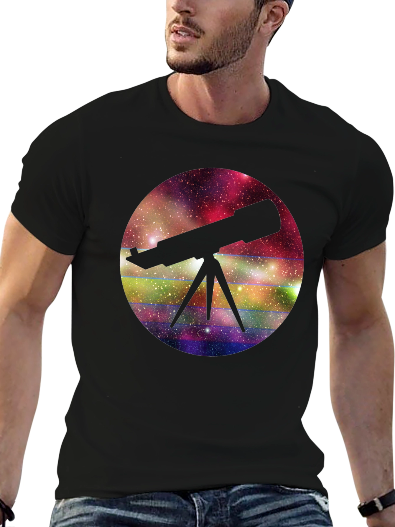 Telescope Galaxy T-Shirt - Stargazing Tee