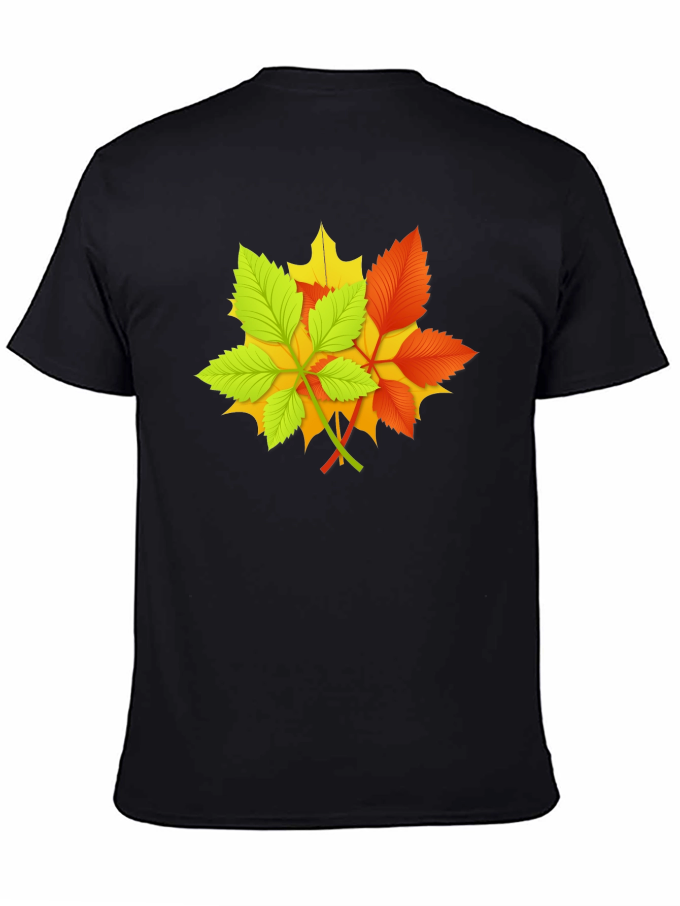 Autumn Leaves Graphic Black T-Shirt