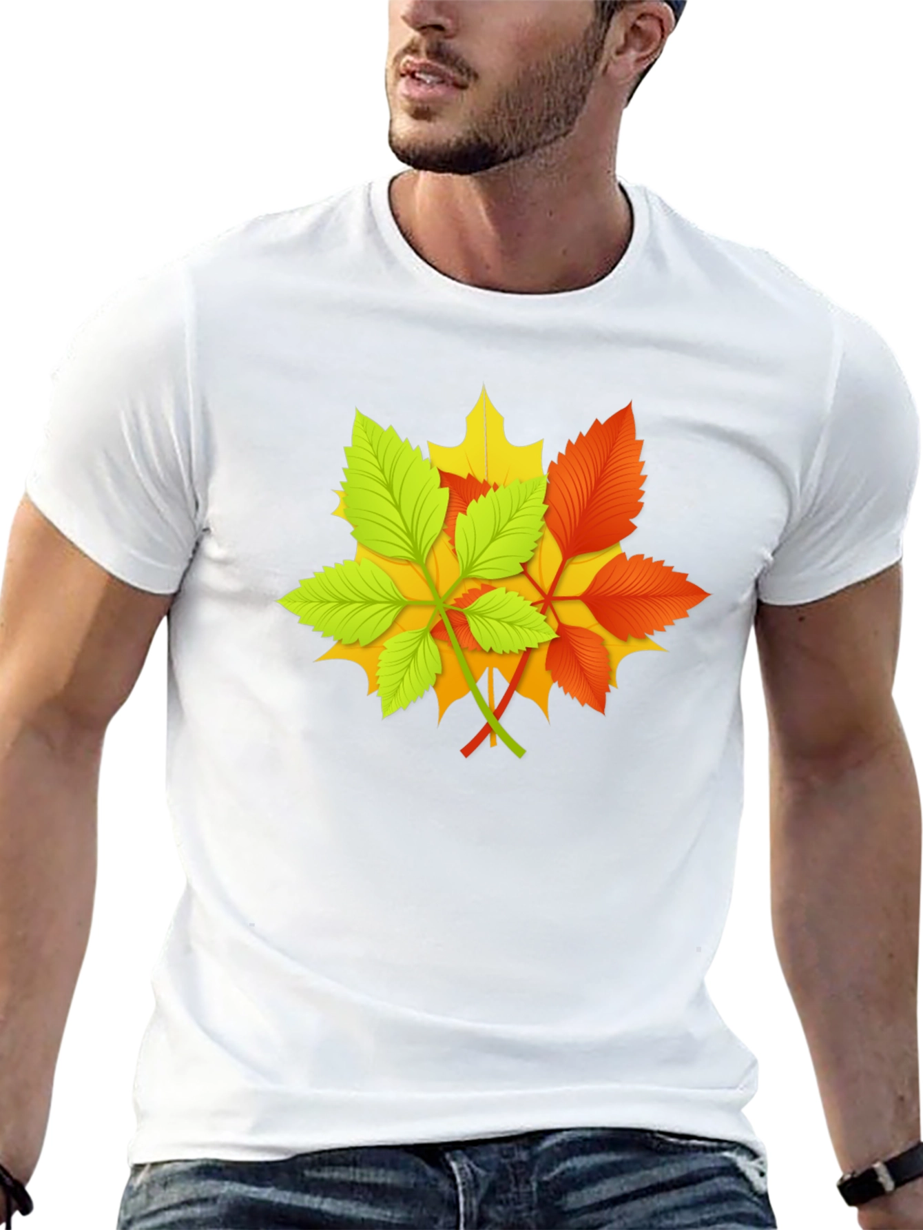 Autumn Leaves Graphic Black T-Shirt