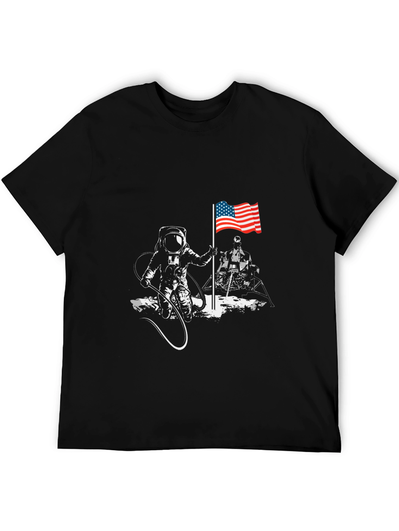 Astronaut American Flag T-Shirt - Space Exploration Tee