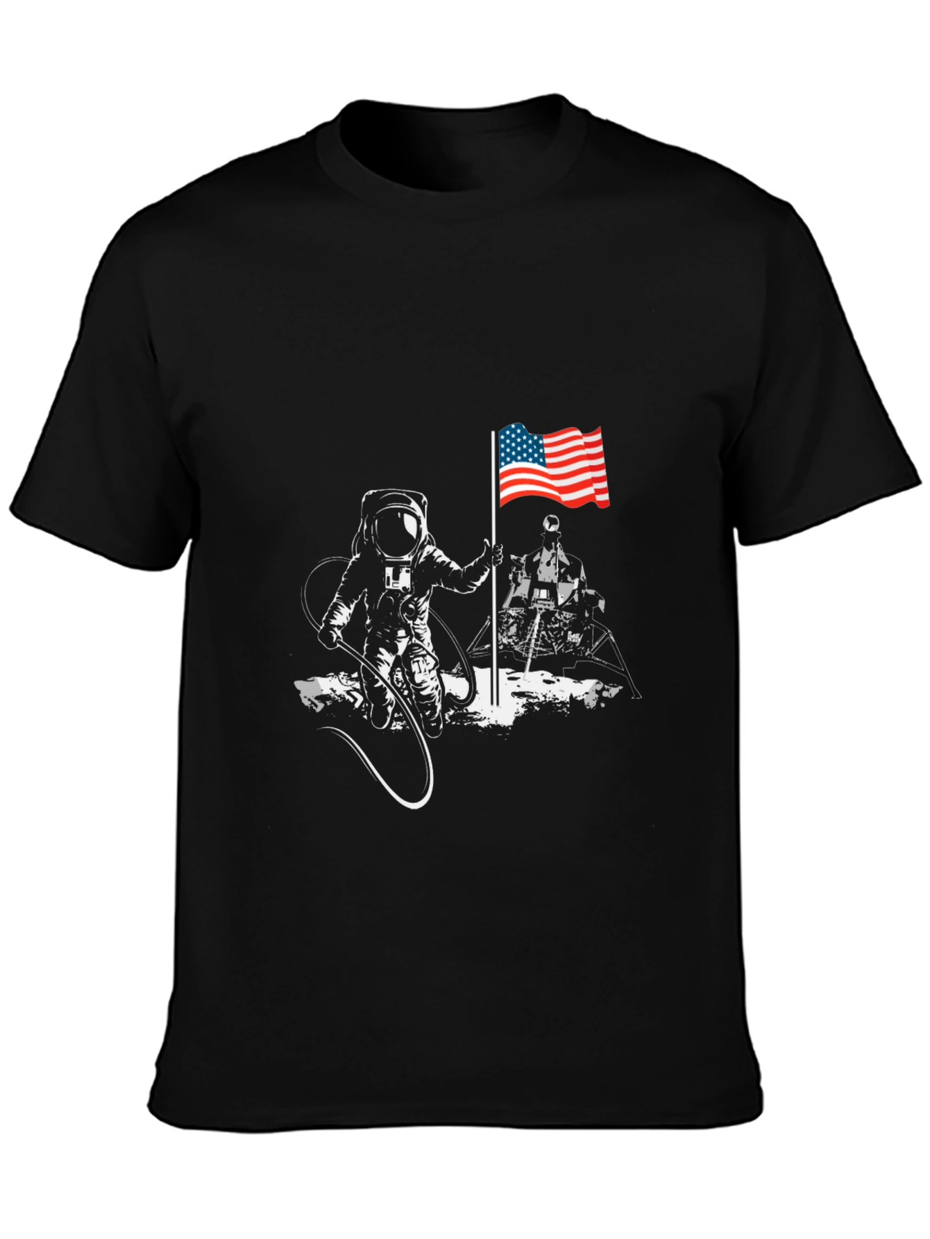 Astronaut American Flag T-Shirt - Space Exploration Tee