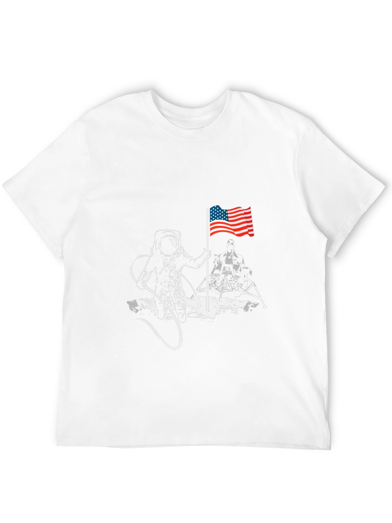 Astronaut American Flag T-Shirt - Space Exploration Tee