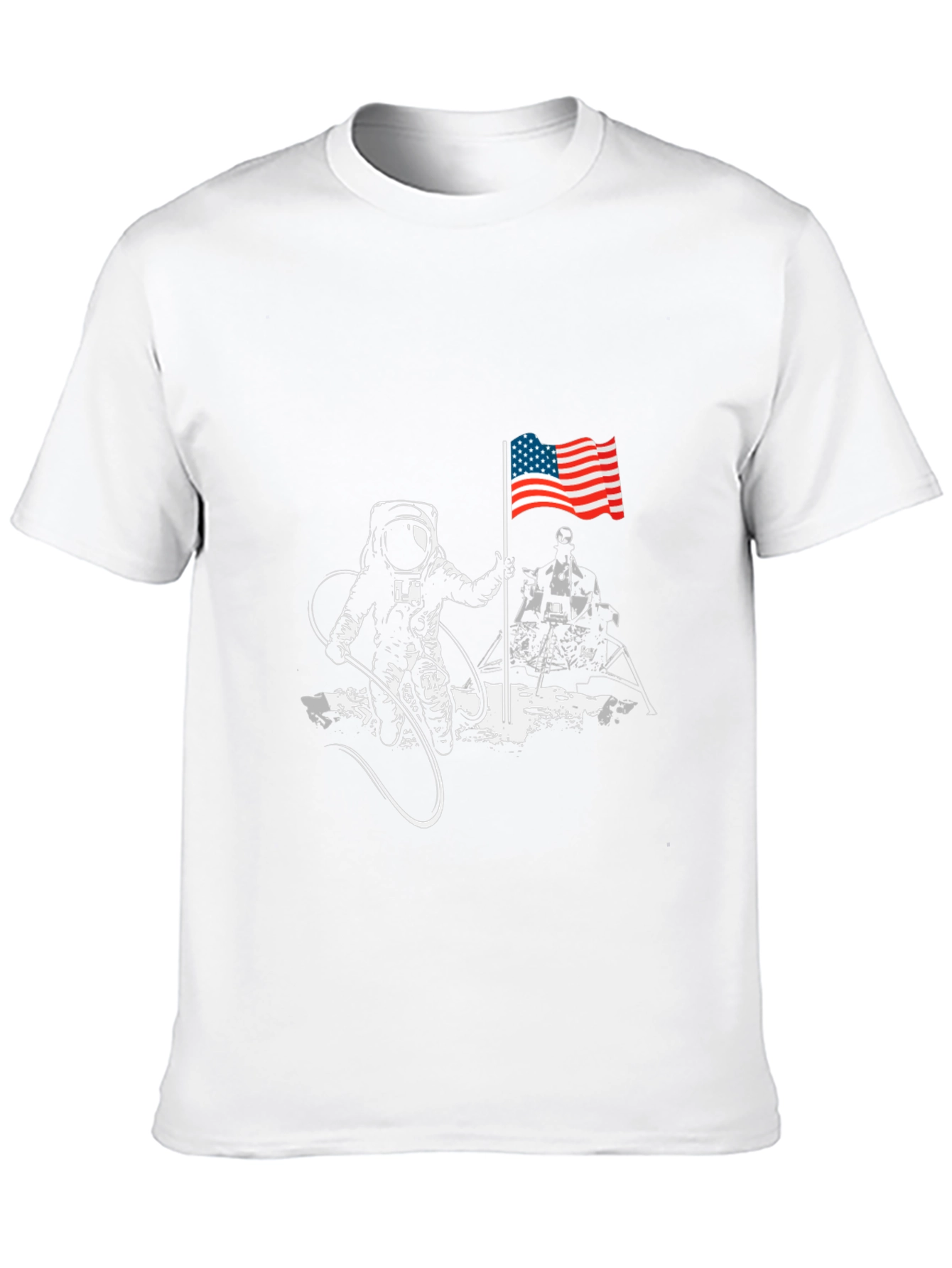 Astronaut American Flag T-Shirt - Space Exploration Tee