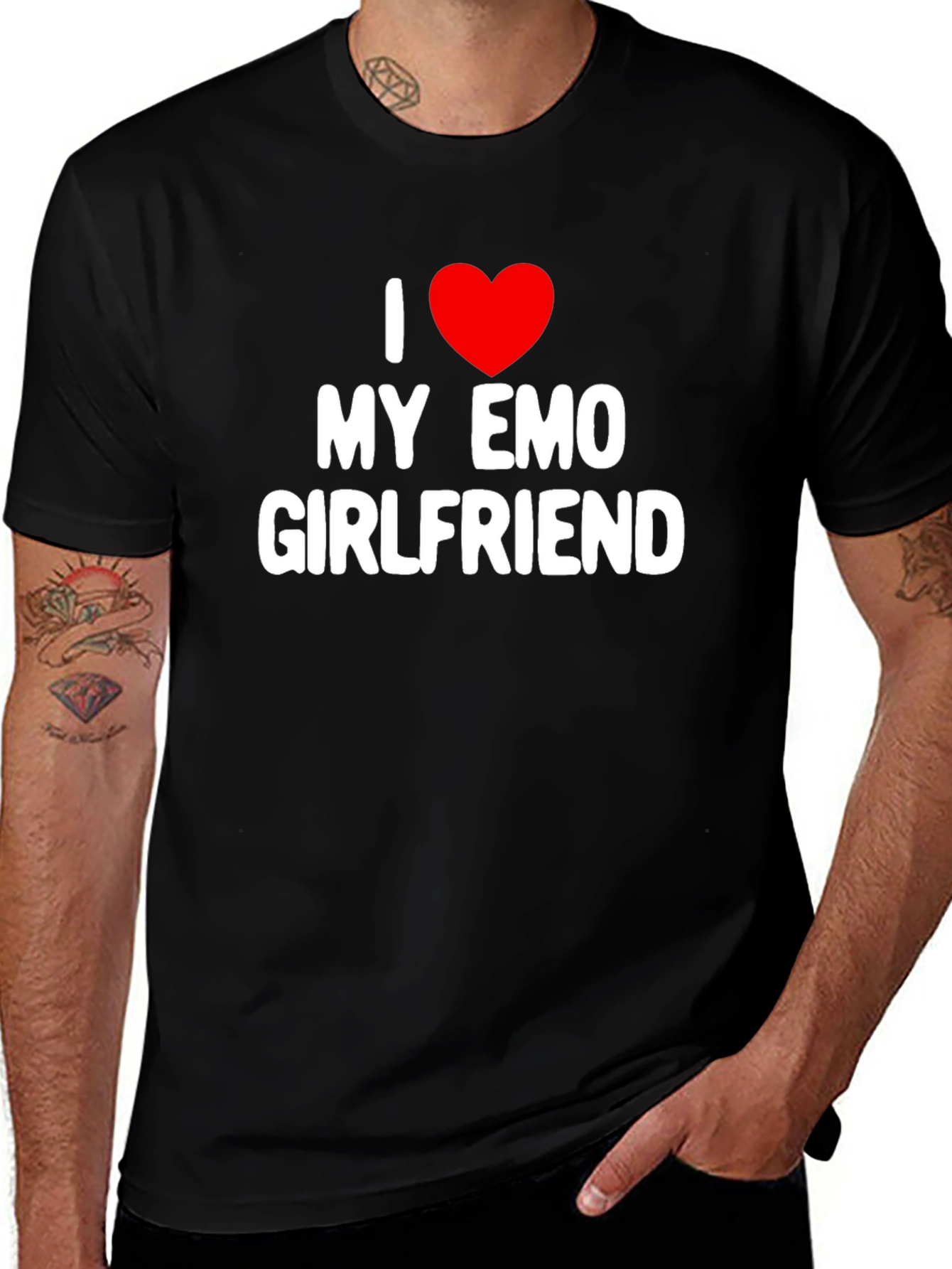 I Heart My Emo Girlfriend Black T-Shirt