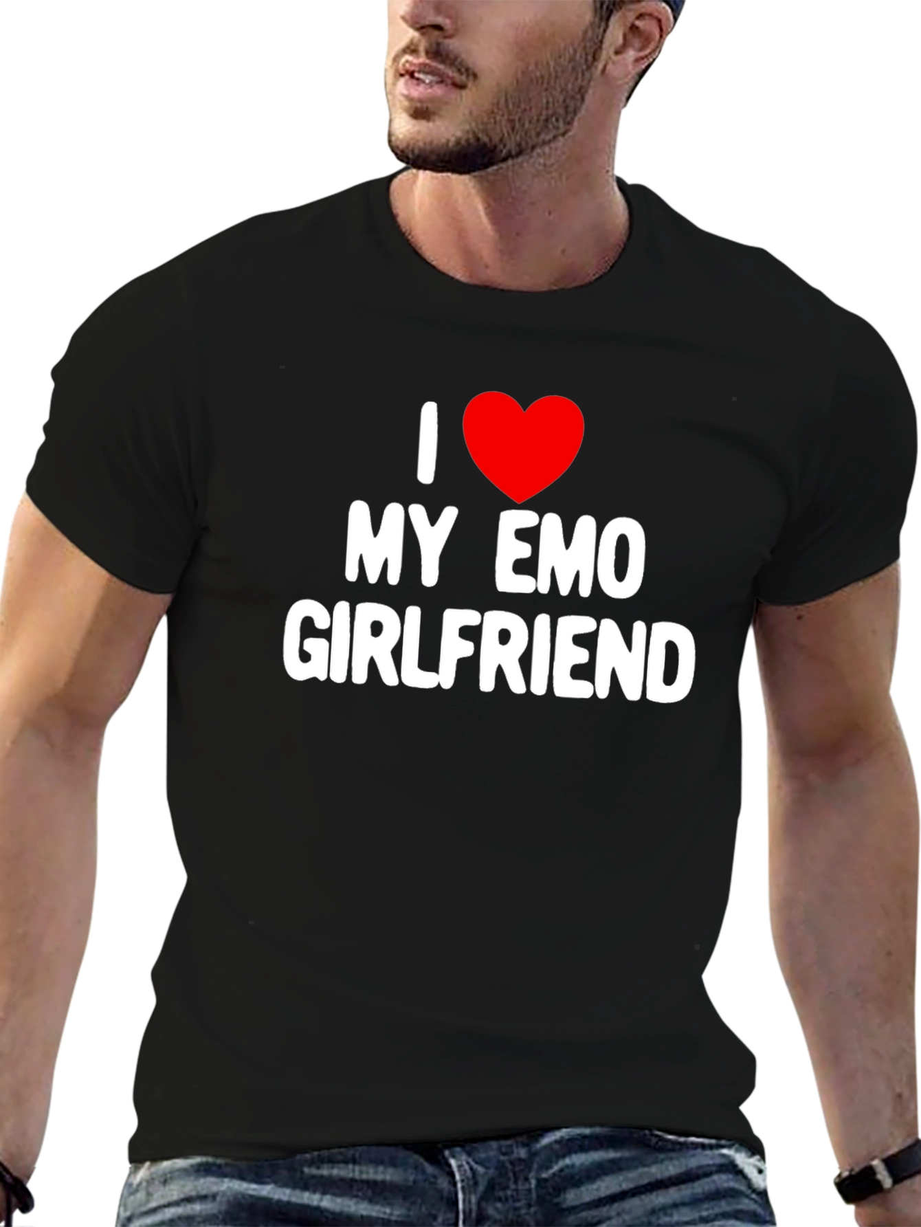 I Heart My Emo Girlfriend Black T-Shirt