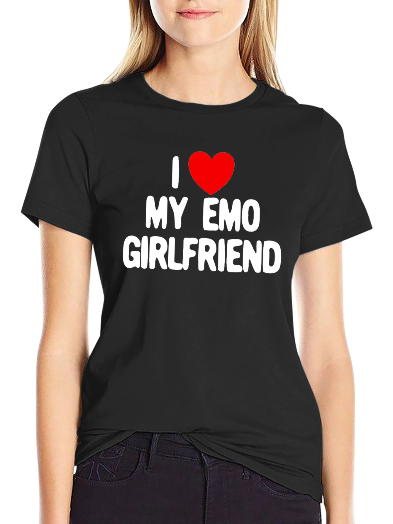 I Heart My Emo Girlfriend Black T-Shirt
