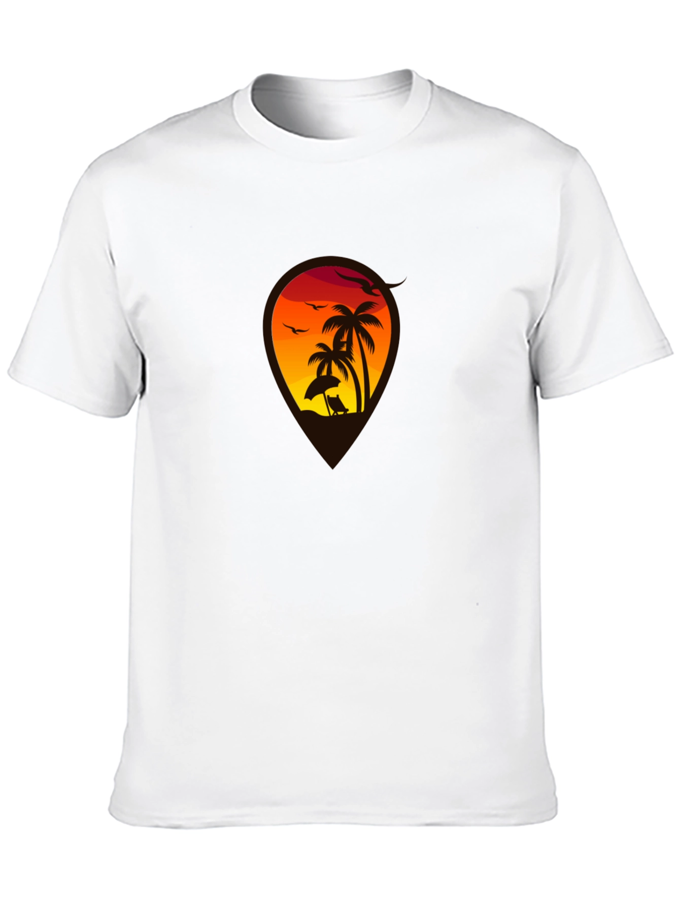 Sunset Beach Palm Tree T-Shirt