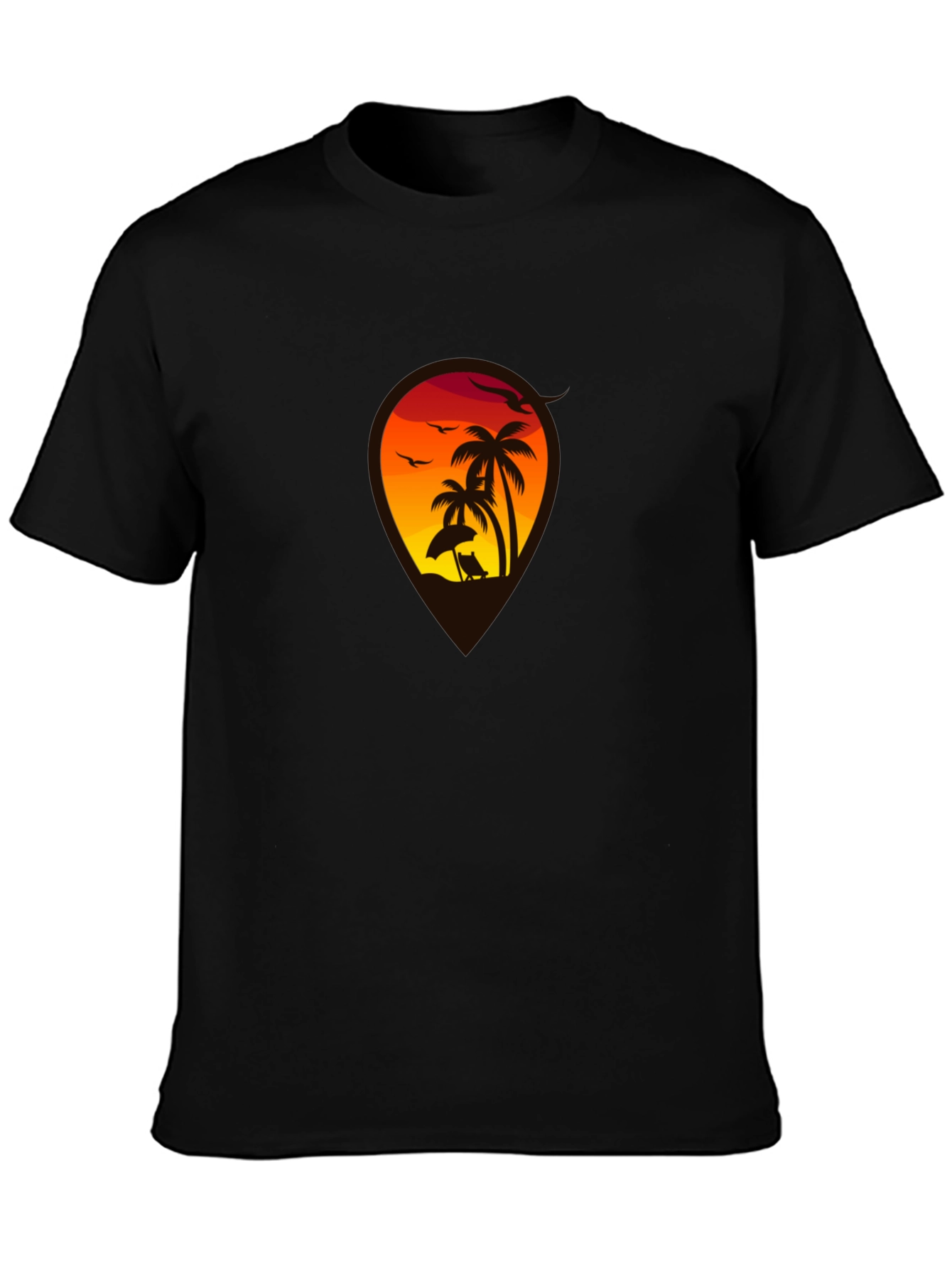 Sunset Beach Palm Tree T-Shirt