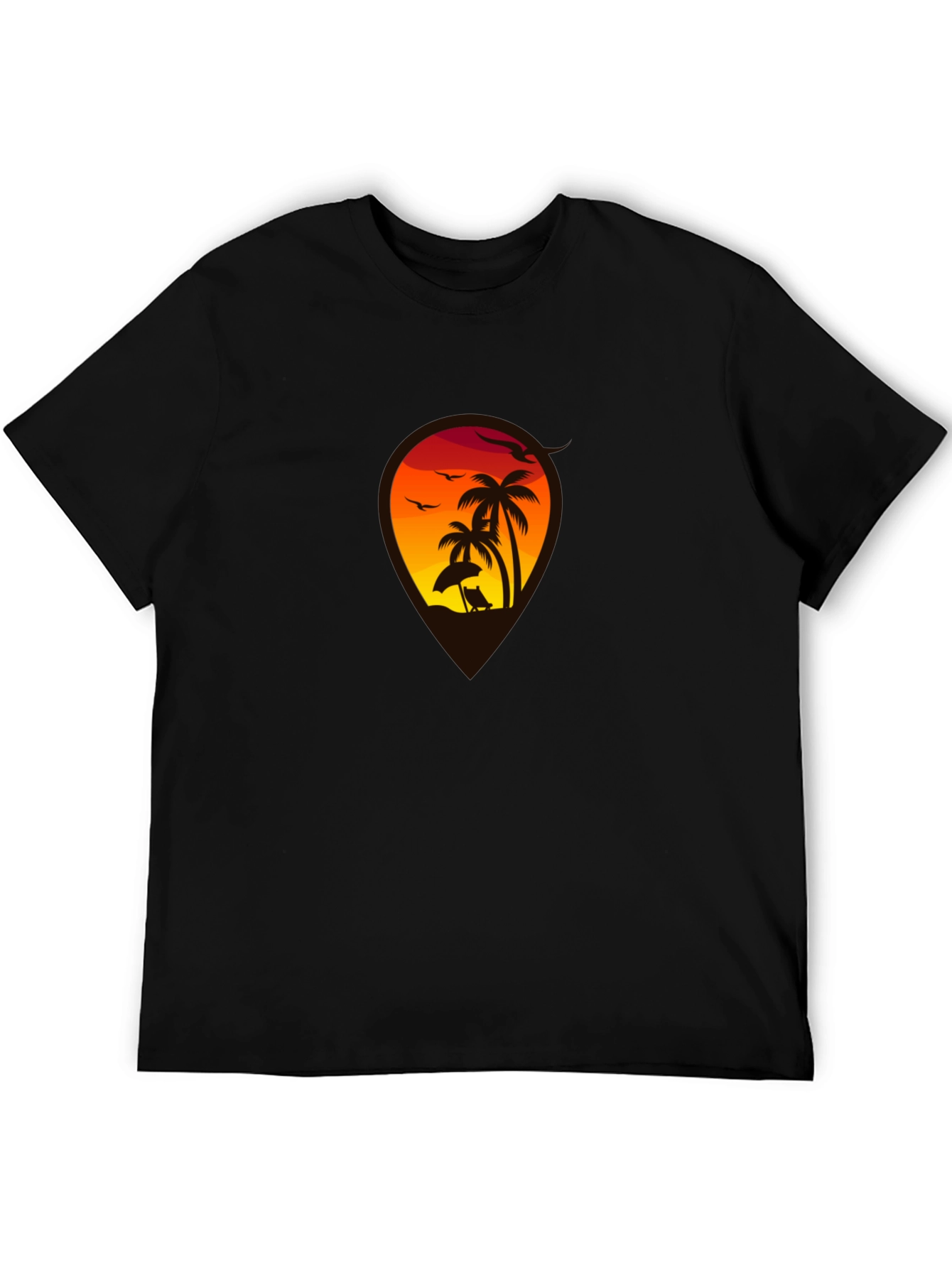 Sunset Beach Palm Tree T-Shirt