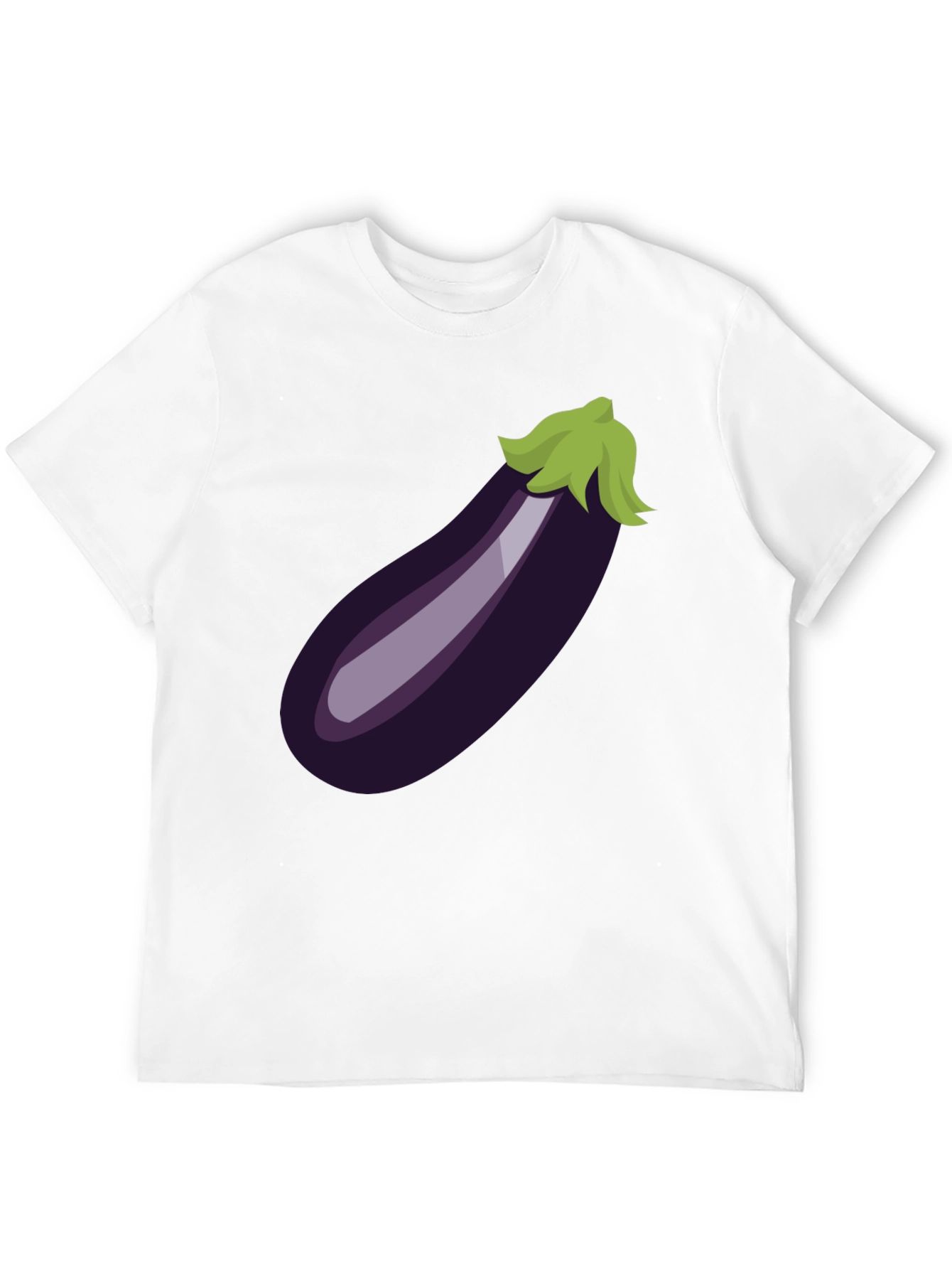 Eggplant Emoji Graphic Tee - Black Cotton T-Shirt