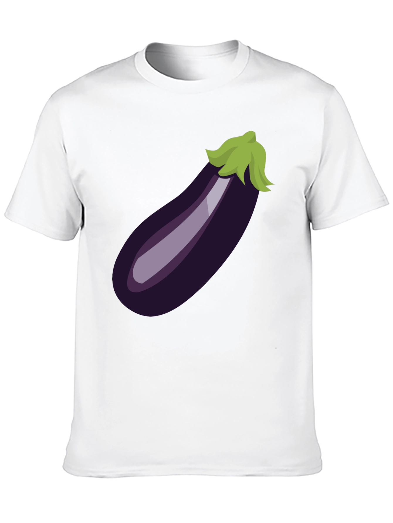 Eggplant Emoji Graphic Tee - Black Cotton T-Shirt