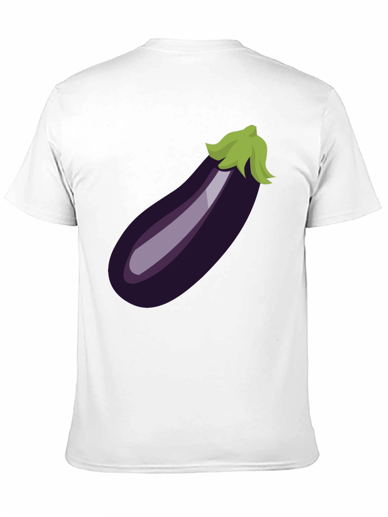 Eggplant Emoji Graphic Tee - Black Cotton T-Shirt