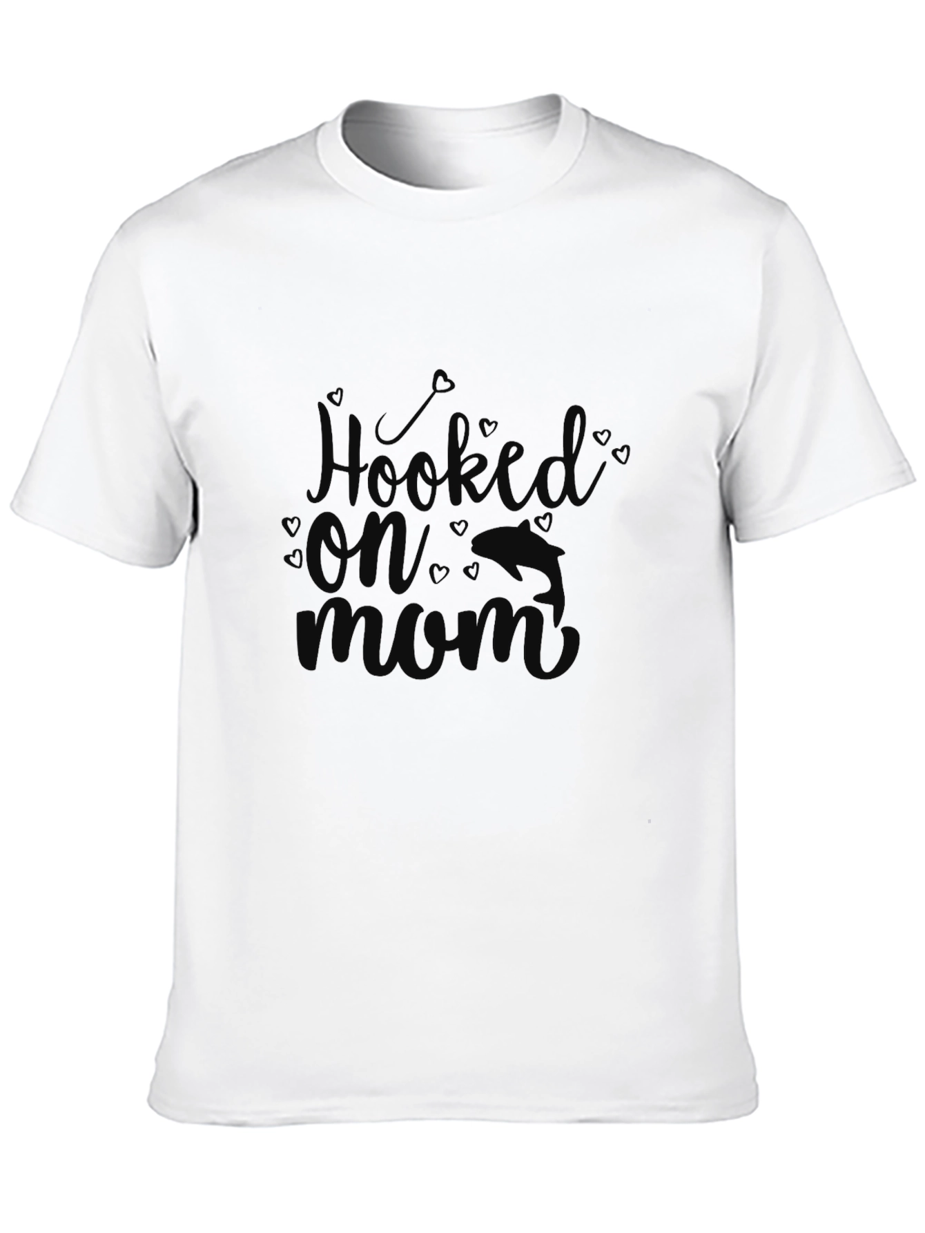 Hooked On Mom Black Graphic Tee