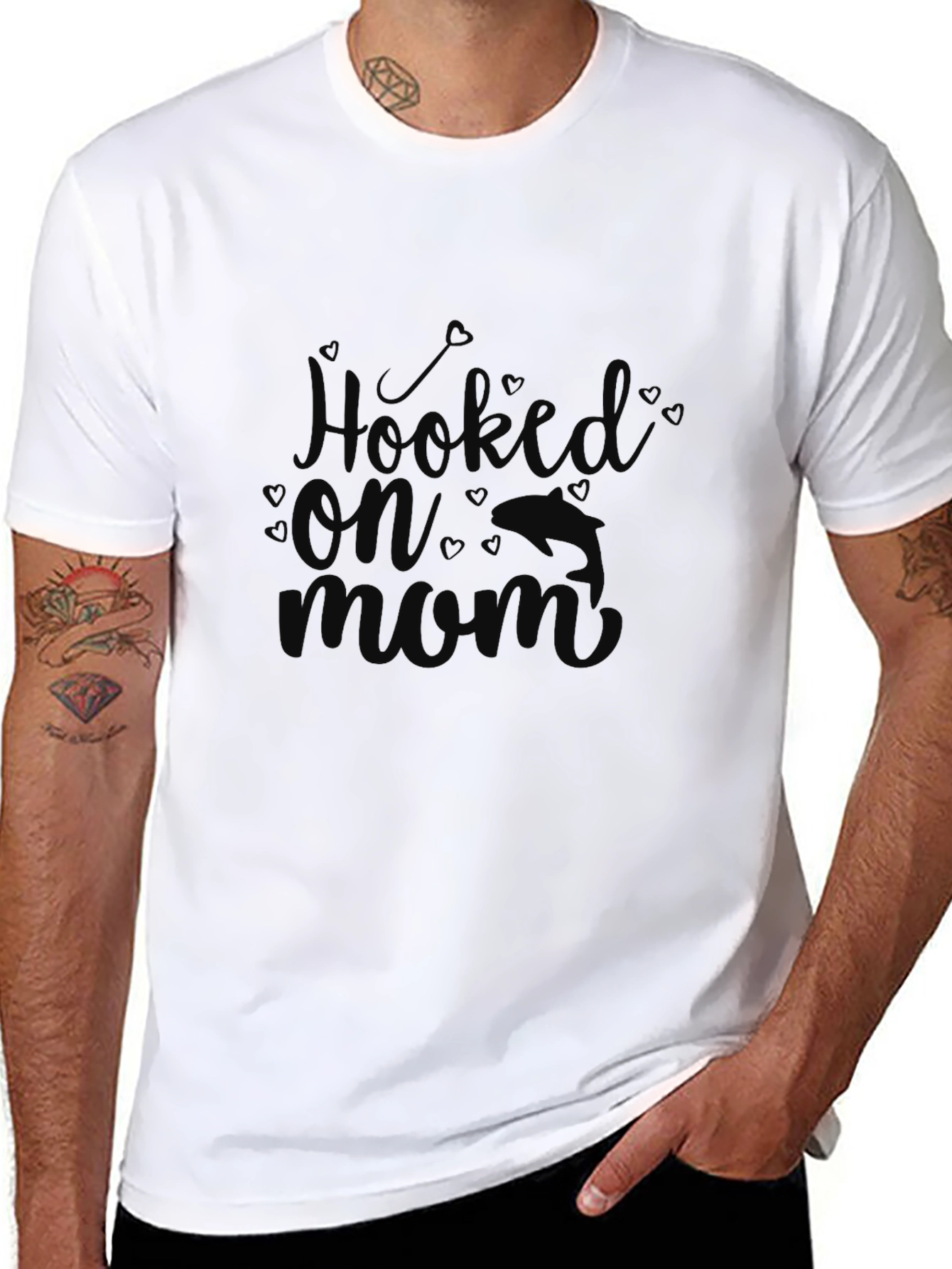 Hooked On Mom Black Graphic Tee