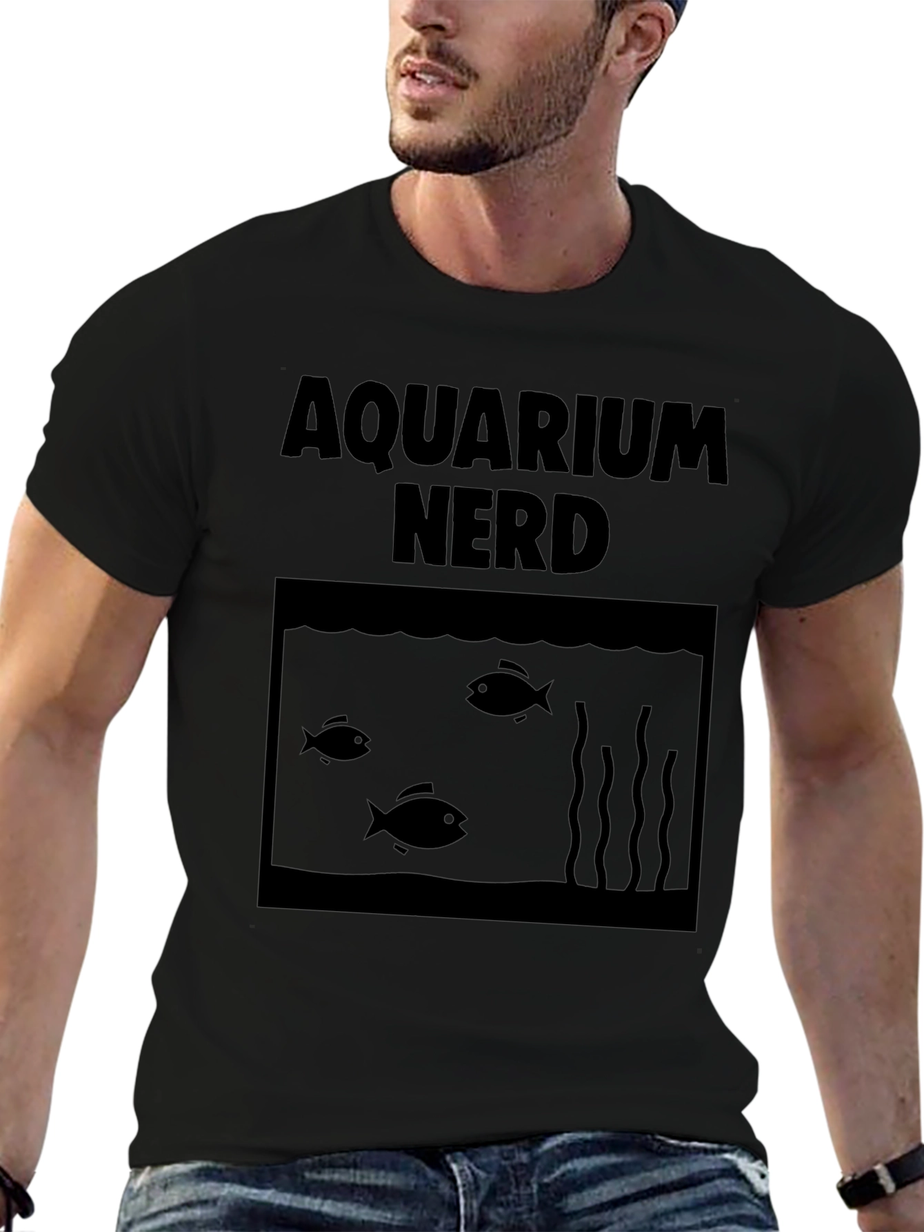 Aquarium Nerd Graphic T-Shirt - Black Cotton Tee