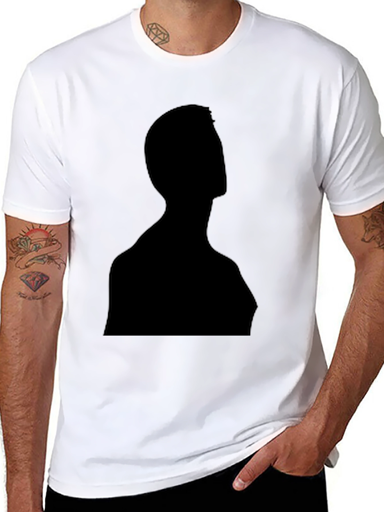 Black Silhouette Graphic Tee - Stylish & Modern