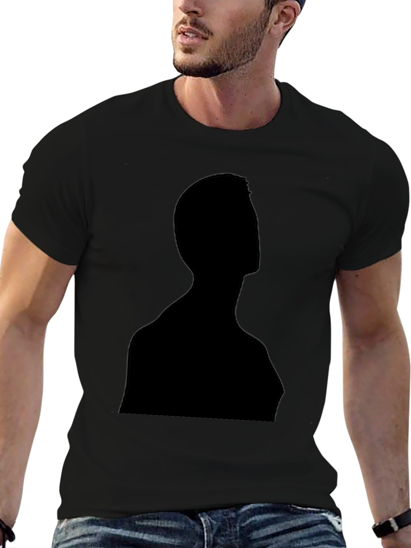 Black Silhouette Graphic Tee - Stylish & Modern