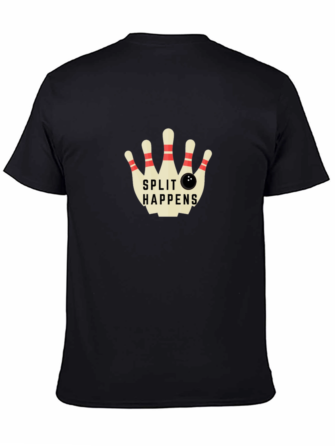 Split Happens Bowling T-Shirt - Classic Black Tee